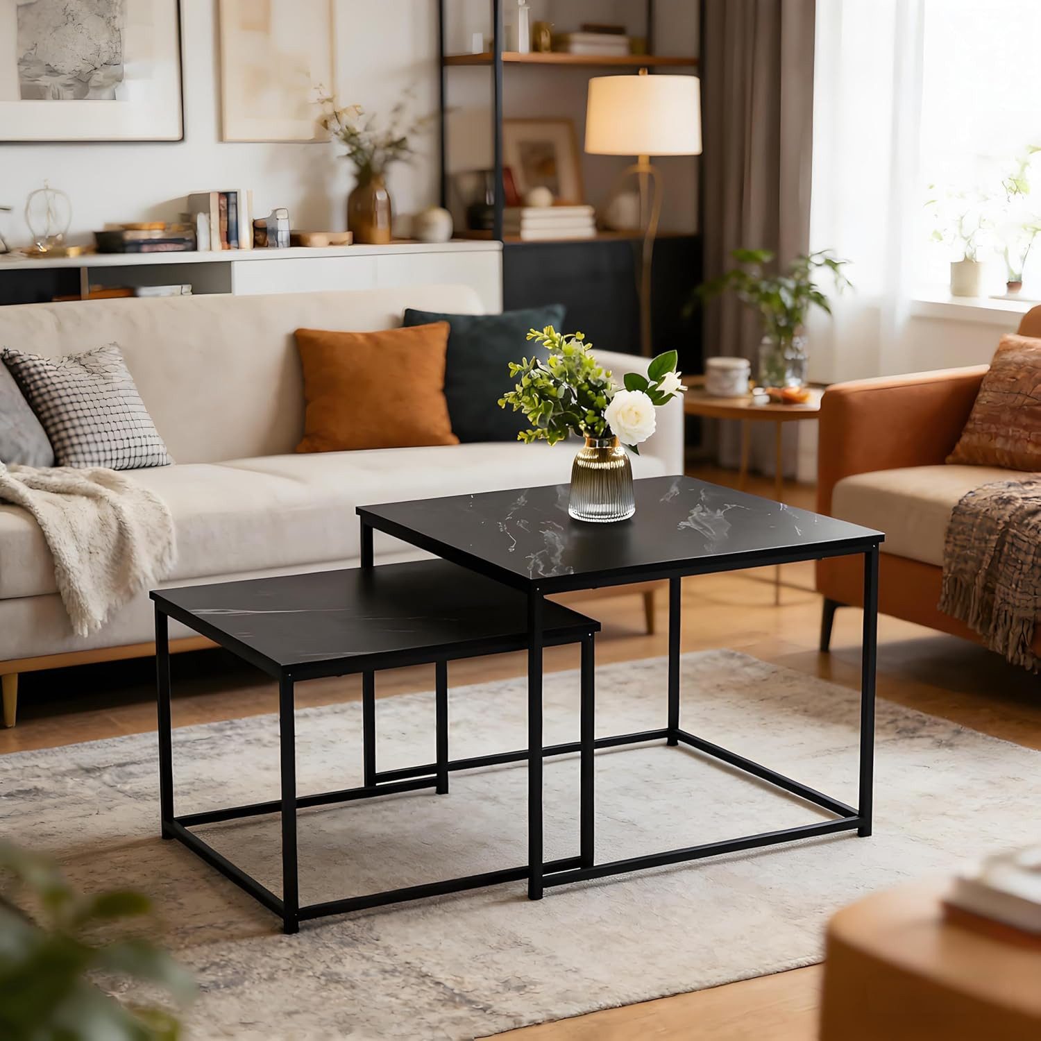 KAHOO Couchtisch Couchtisch, Moderne Wohnzimmertisch, Beistelltisch 2er Set