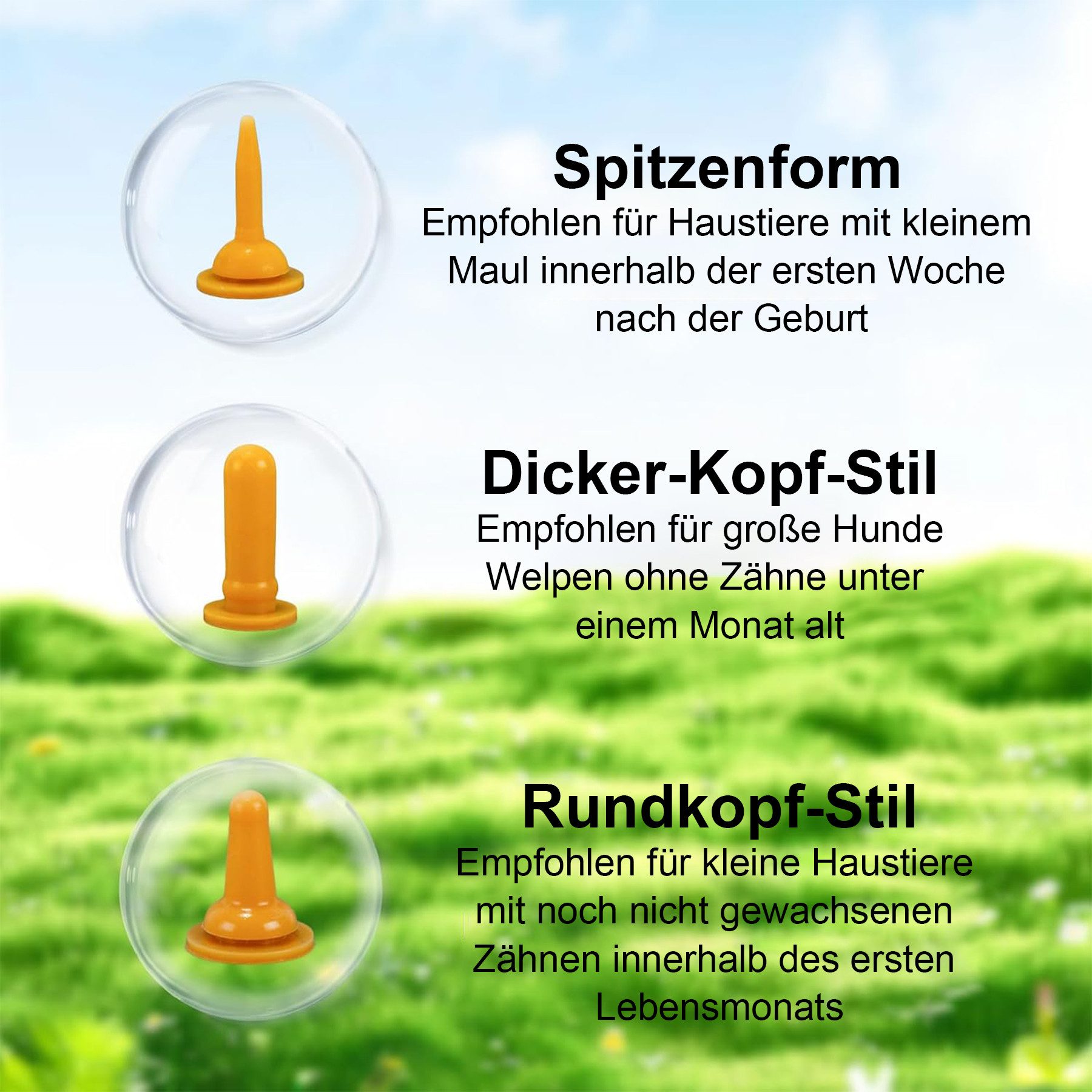 Mutig Schutzkragen Aufzuchtflasch, Haustiernippel Aufzuchtflasche, Haustier Fütterung Silikon Nippel, Nippel mit Spritze für Haustiere
