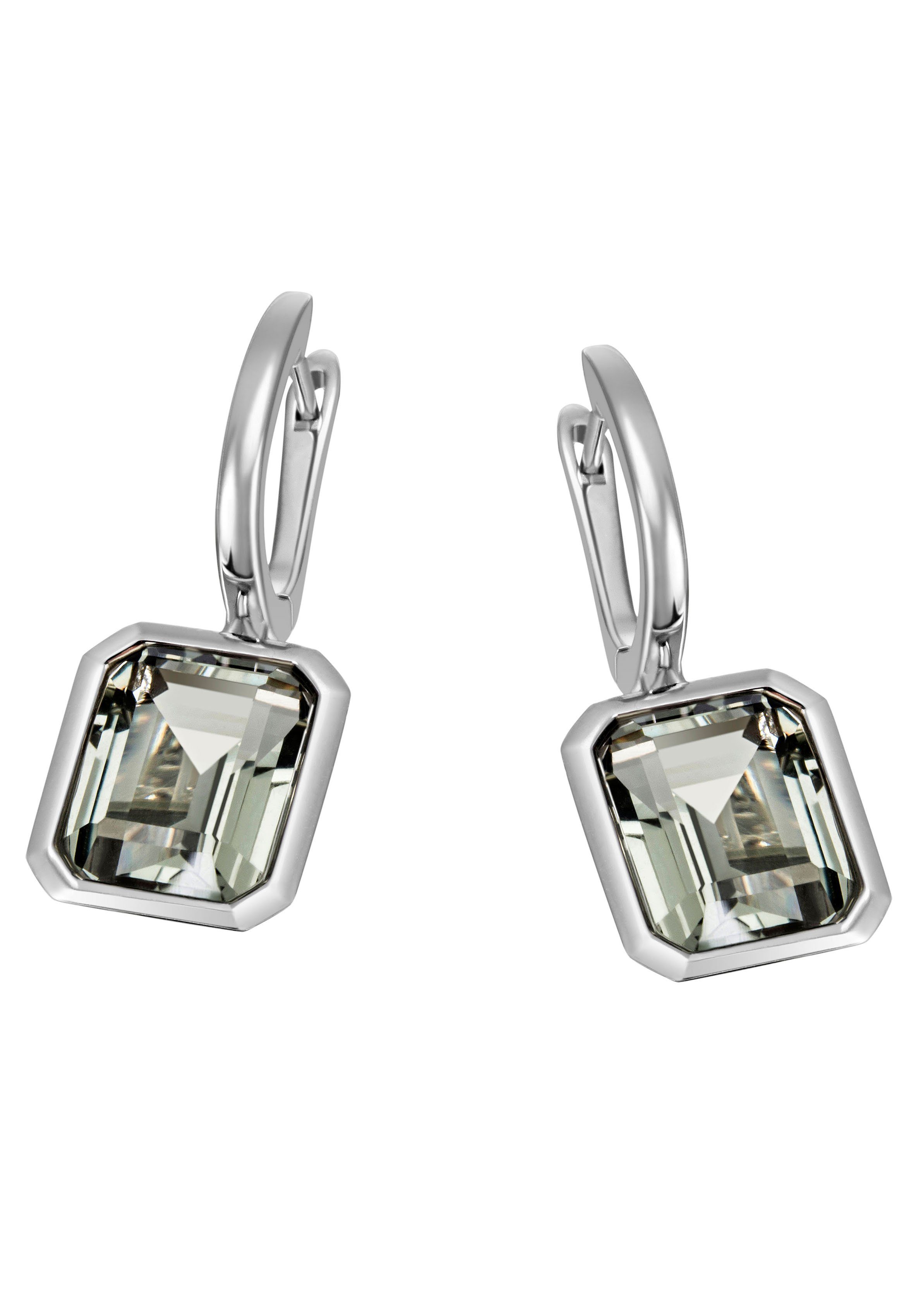 Paar Creolen Schmuck Geschenk Silber 925 Quadrat