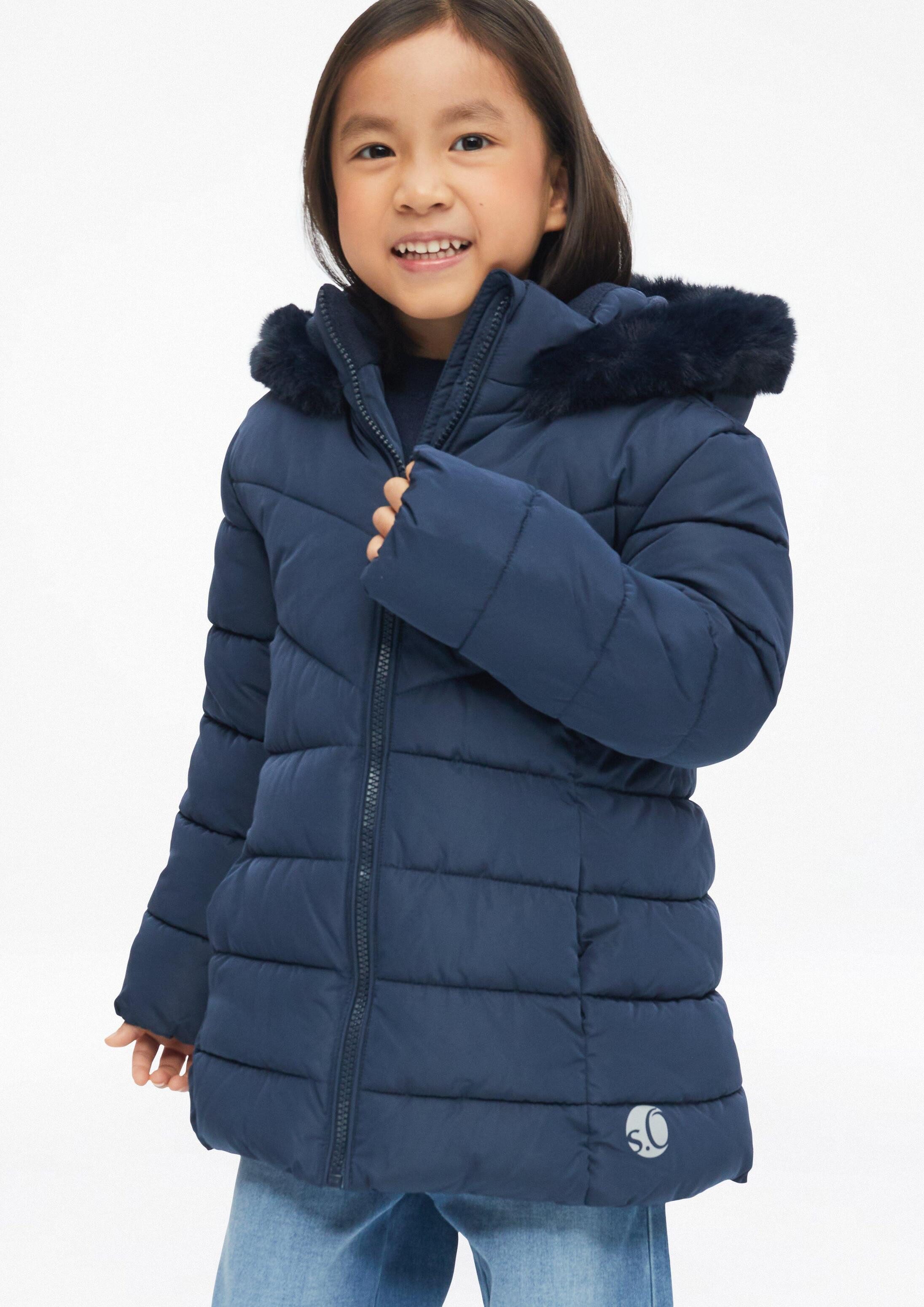 s.Oliver Winterjacke Outdoor-Mantel Wetterfester Wintermantel mit Plüsch-Detail – Bild 4 von 5