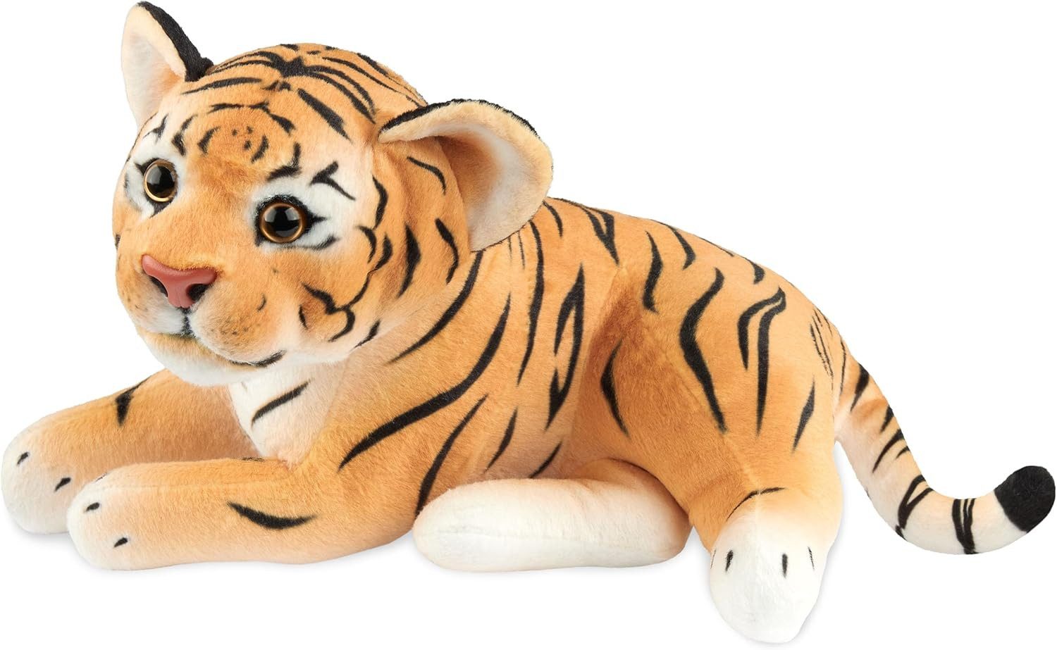 BRUBAKER Kuscheltier Tiger - 30 cm Stofftier - Baby Plüschtier (1-St., Raubkatze Liegend), Kinder Plüsch Spielzeug