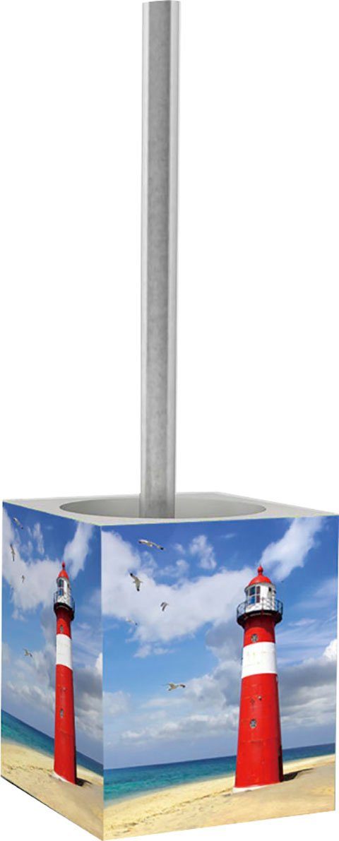 Fliesen, WC-Garnitur Leuchtturm, (2-tlg), Bürstenkopf auswechlbarem Sanilo kräftige Farben, mit