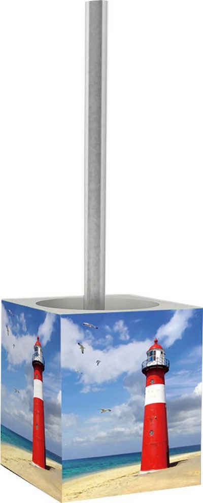 Sanilo WC-Garnitur Leuchtturm, Fliesen, (2-tlg), kräftige Farben, mit auswechlbarem Bürstenkopf