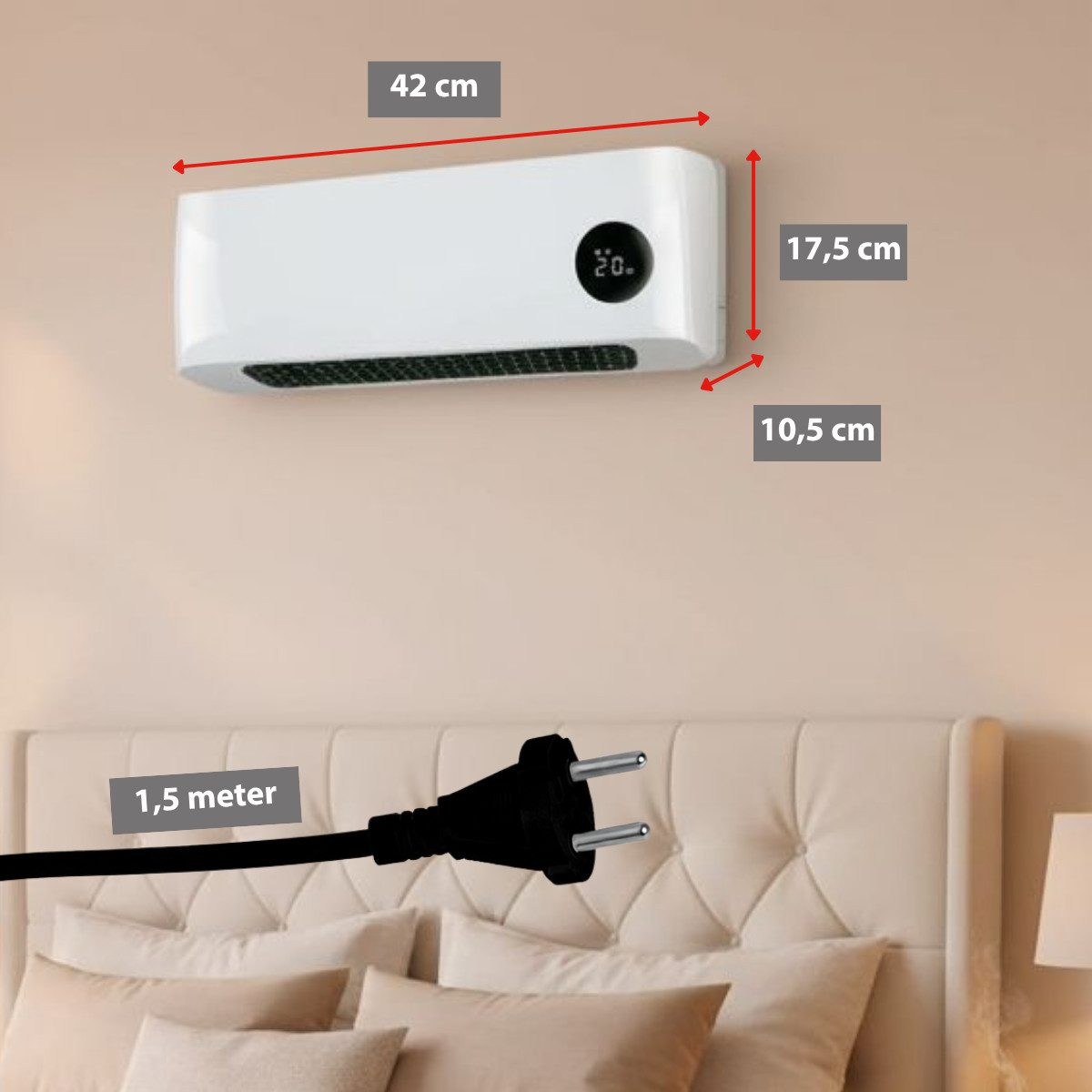 Alpina Heizgerät alpina Heizlüfter – Wandventilator leise mit Timer – Bild 3 von 5