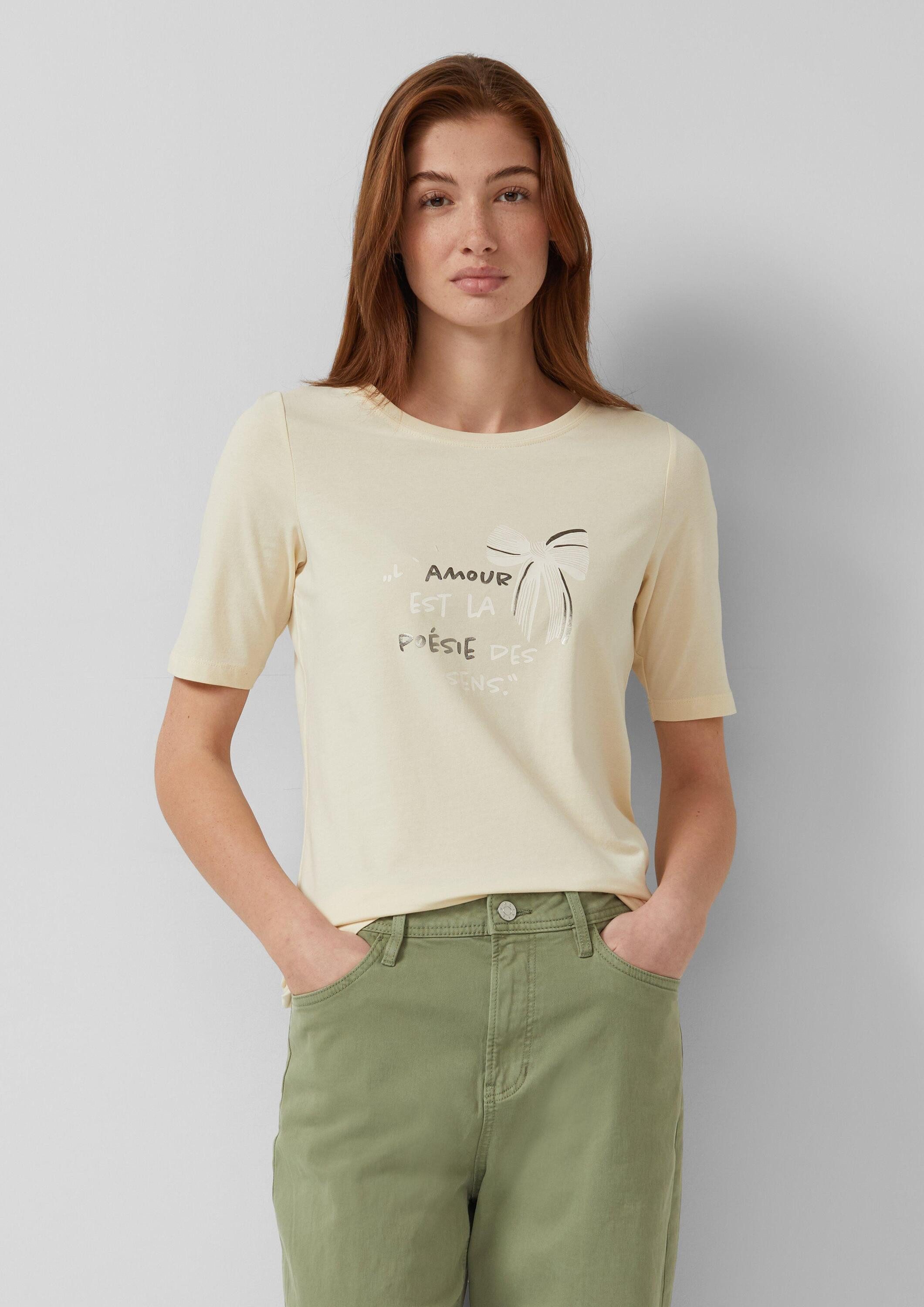 s.Oliver Kurzarmshirt T-Shirt T-Shirt mit Frontprint im Slim Fit günstig online kaufen