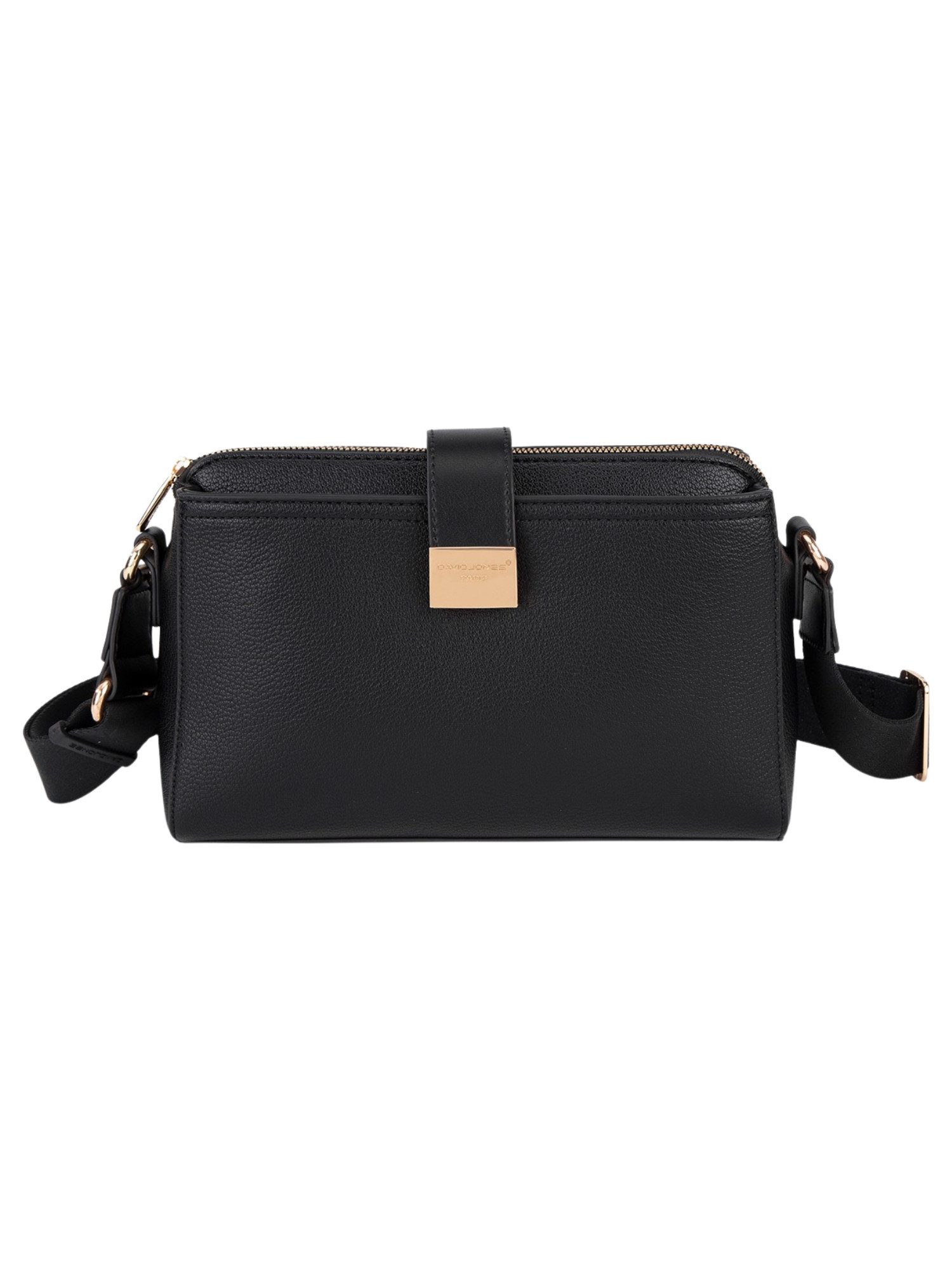 David Jones Schultertasche David Jones Elegance Multi-Zip Crossbody, Multi-Zip-Design, Kunstleder, kompakte Größe.
