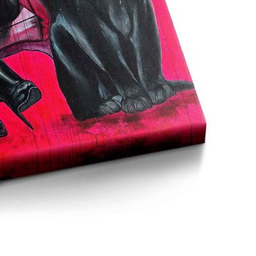 DOTCOMCANVAS® Leinwandbild Cat Queen, Leinwandbild Cat Queen Catwoman Puma schwarz pink Kunstdruck