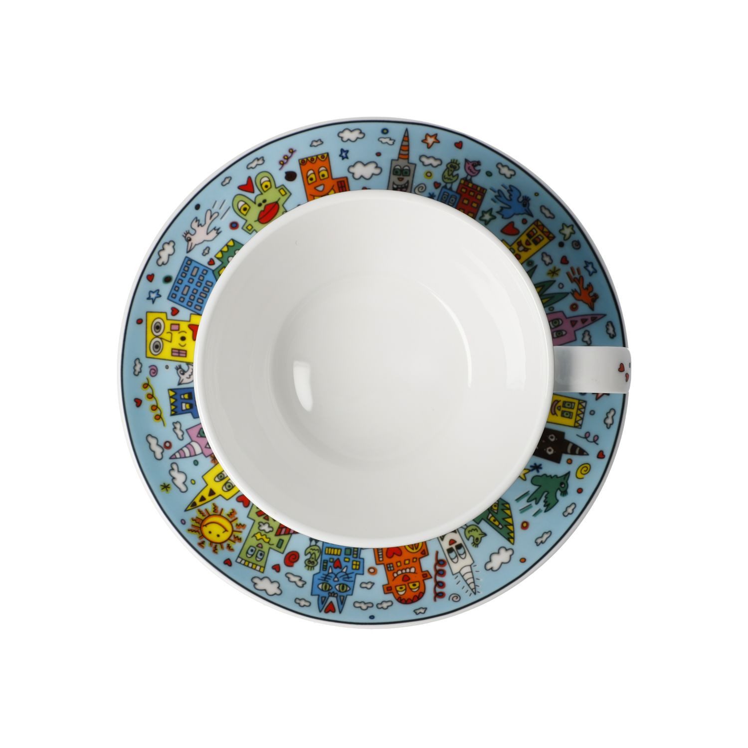 Goebel Tasse James Rizzi, Porzellan, Spülmaschinengeeignet, Mehrfarbig, My New York City Day, H: 6.5cm
