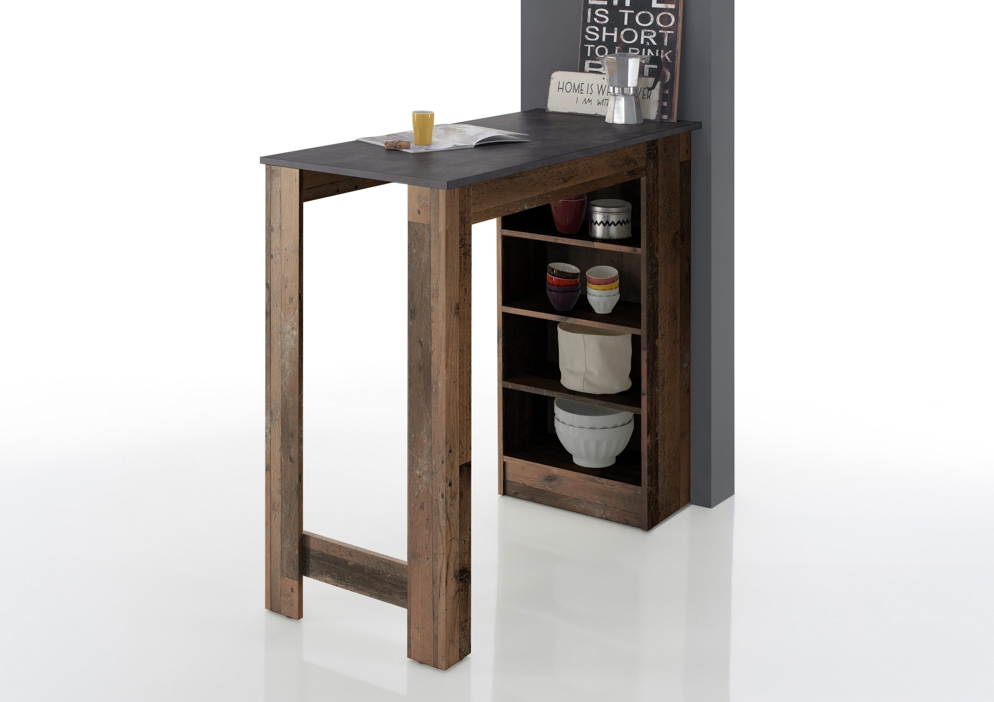 PREISBRECHER Bartisch Mojito, in matera, Old Style dunkel - 115x103x50 (BxHxT)