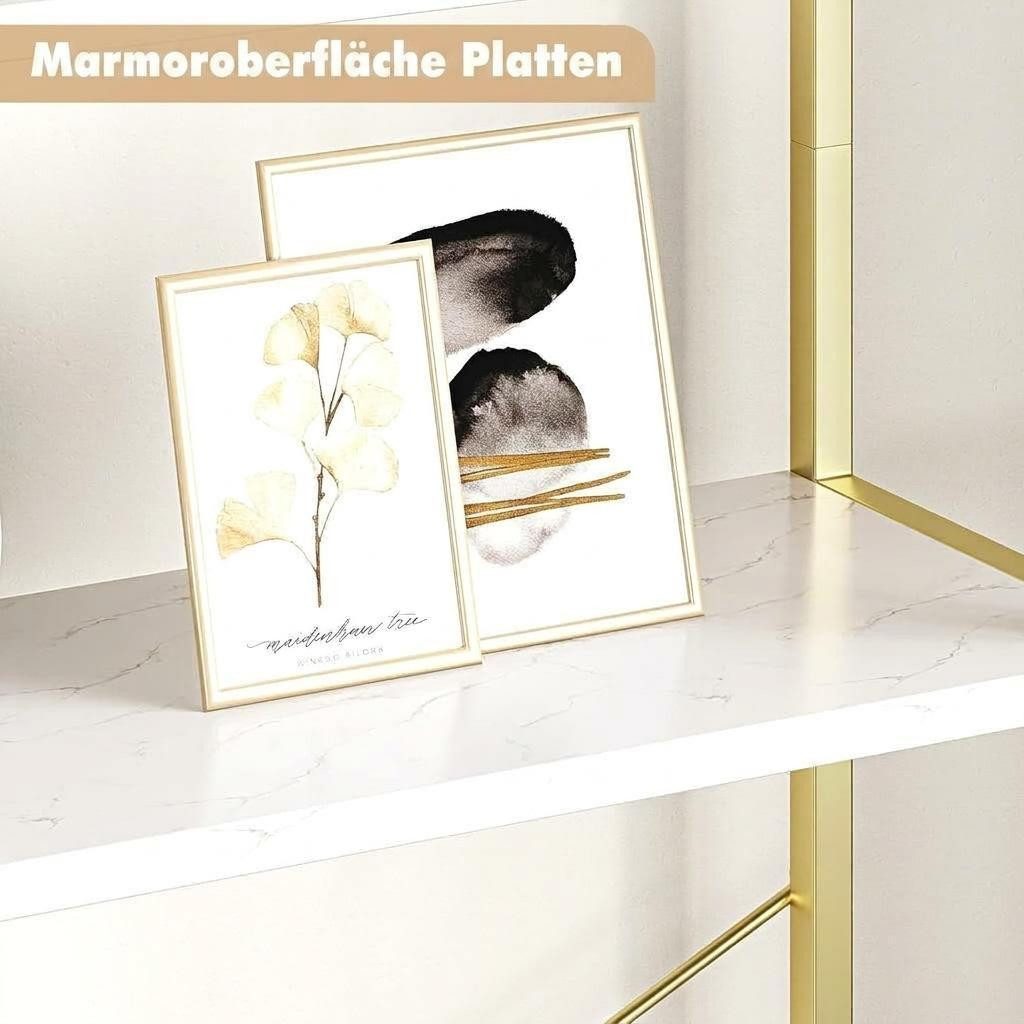 GarveeMore Bücherregal Standregal mit 5 Ebenen,gewölbt Display Racks,180x60x28cm, mit Kippschutz,für Schlafzimmer,Wohnzimmer,Home Office – Bild 5 von 5