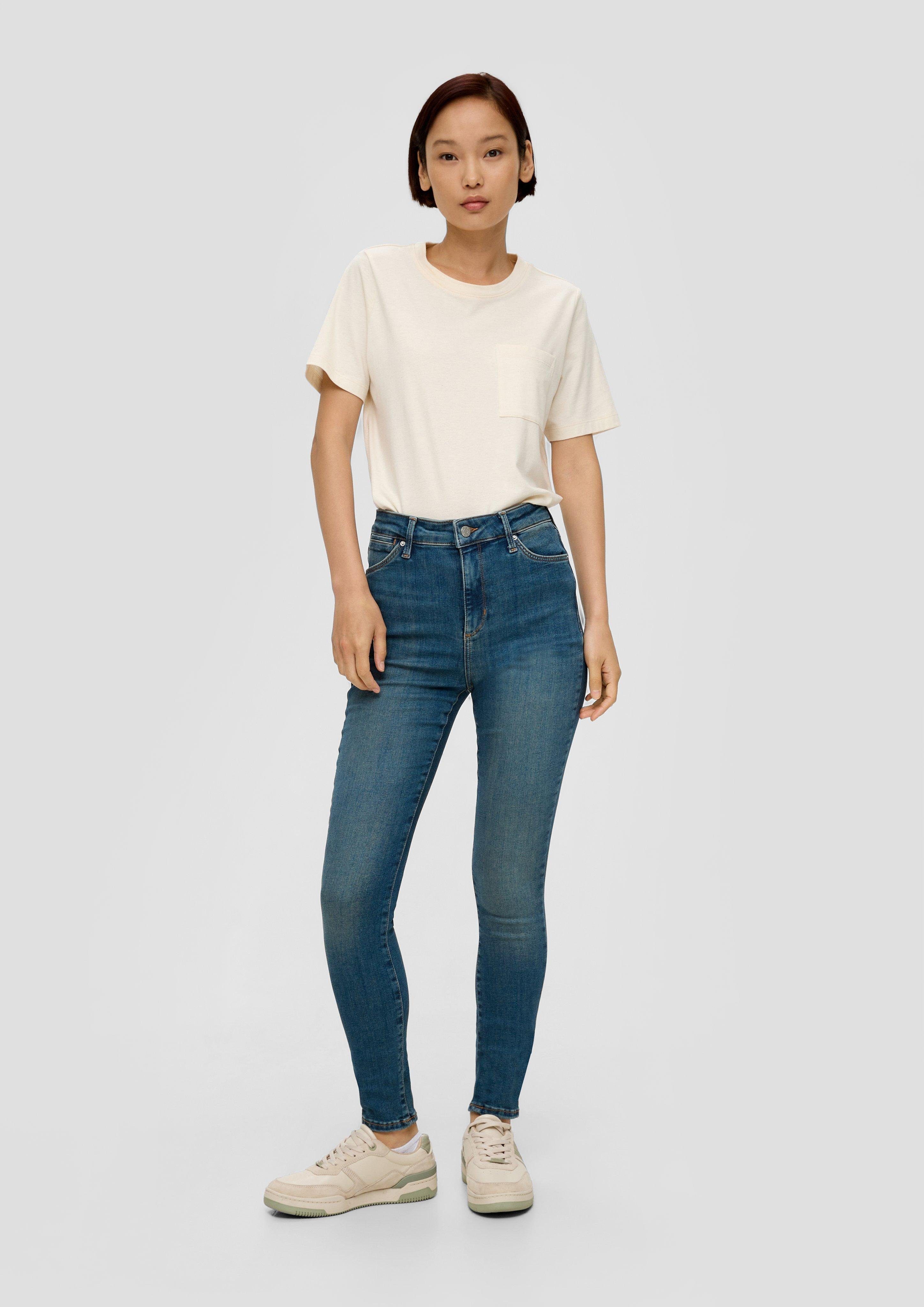s.Oliver 5-Pocket-Jeans Jeans Anny / Super Skinny Fit / High Rise / Super Skinny Leg Leder-Patch