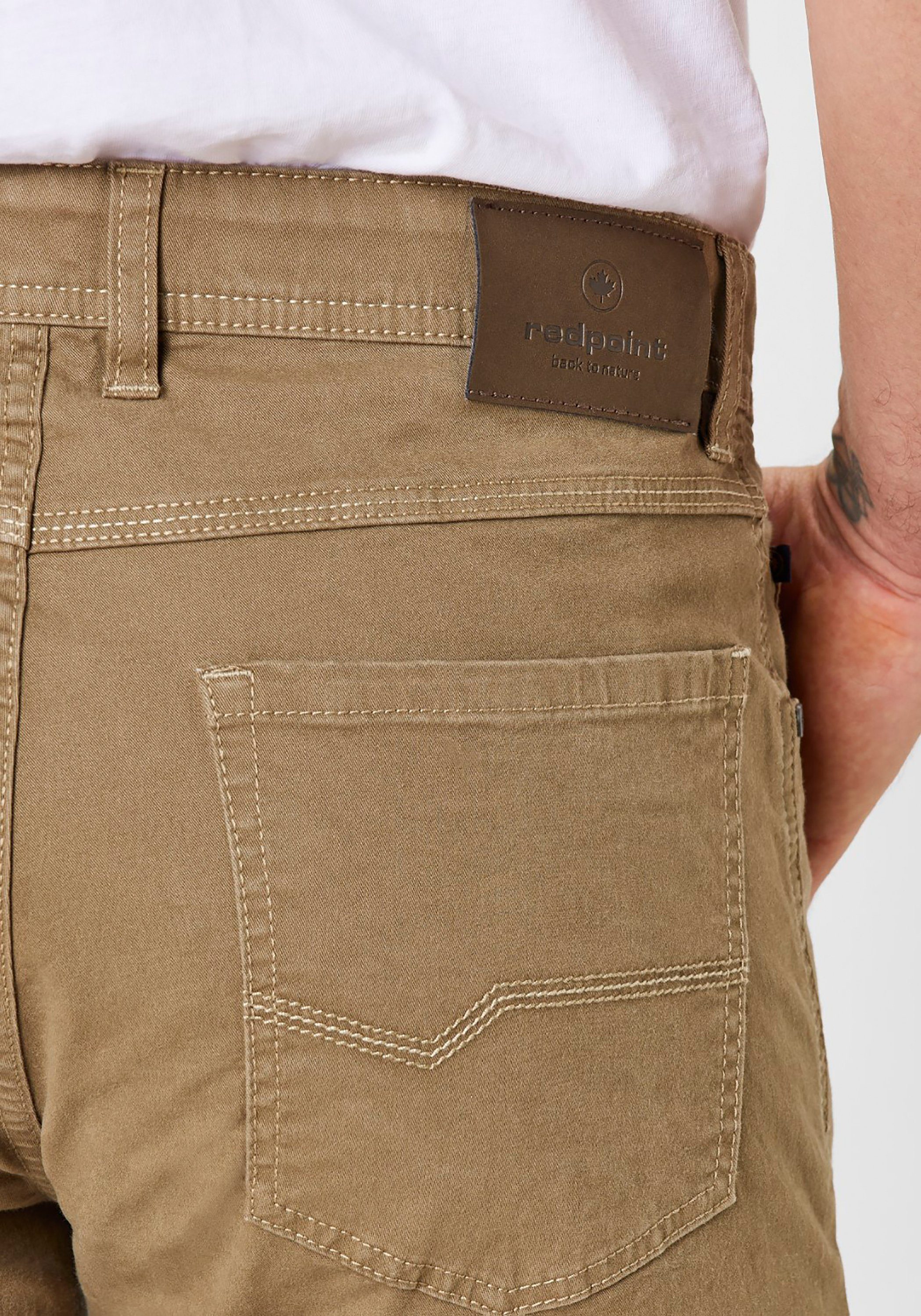 Redpoint Stoffhose MILTON Stretchanteil mit Regular Fit 5-Pocket Hose beige