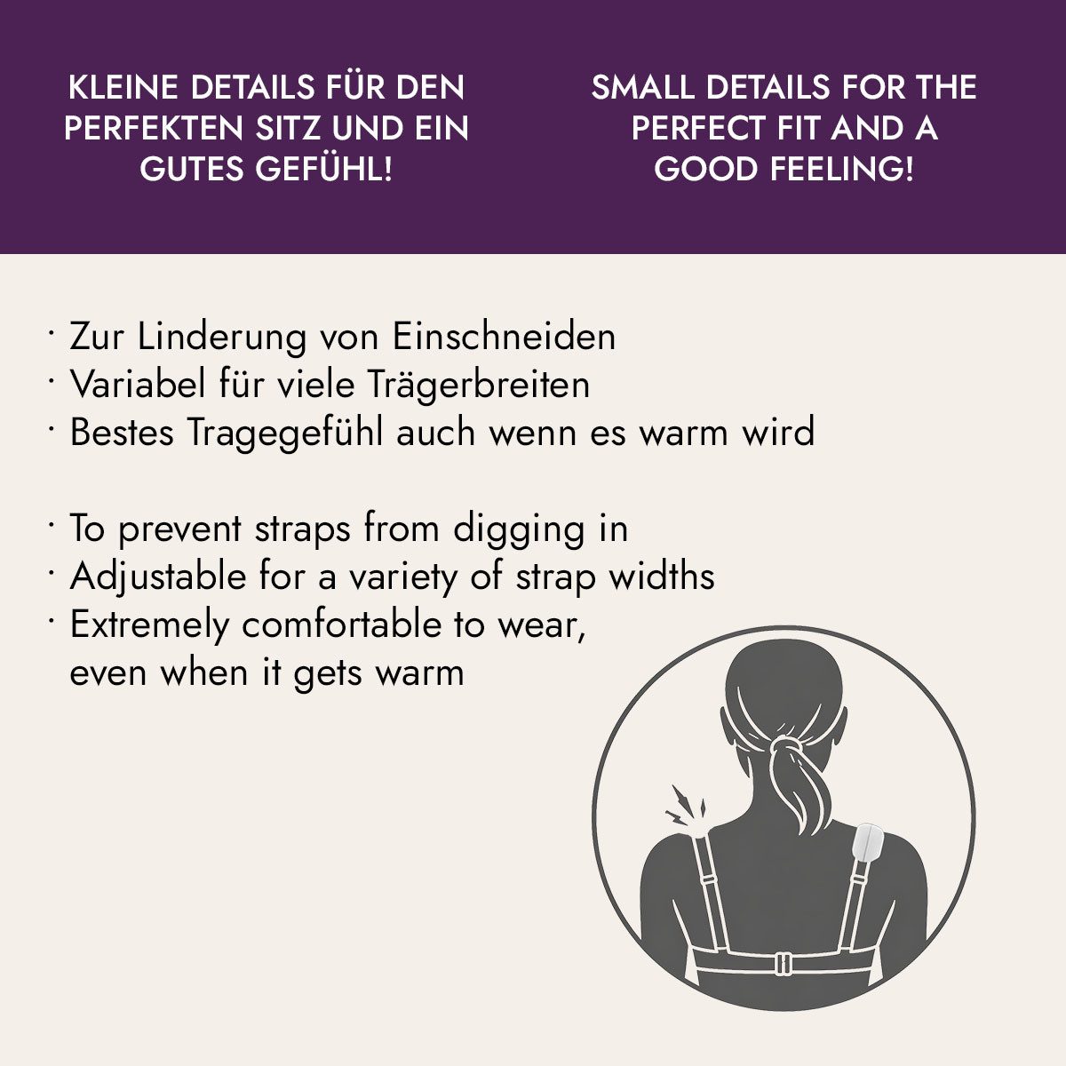 Miss Perfect BH-Träger 40011-14, Organic Cotton Bra Strap Cushions – Bio-Baumwoll-Trägerpolster
