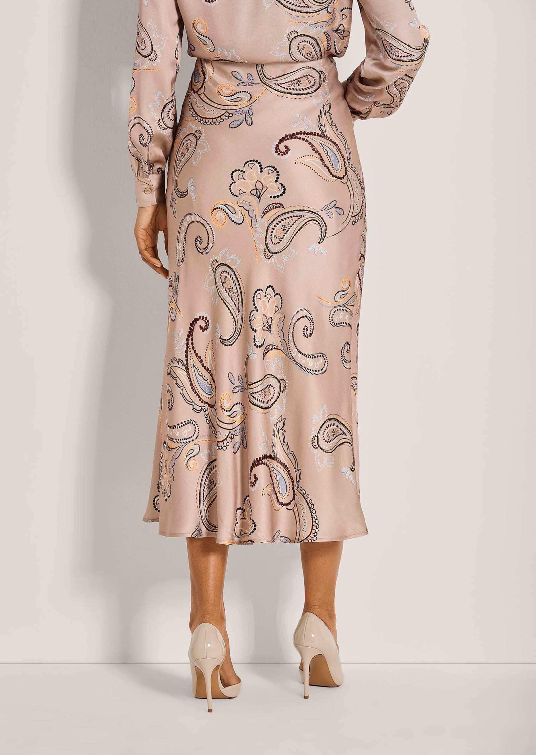 MADELEINE Maxirock Eleganter Look im Paisley-Design Midirock mit leicht ausgestelltem Saum und seitlichem Reißverschluss