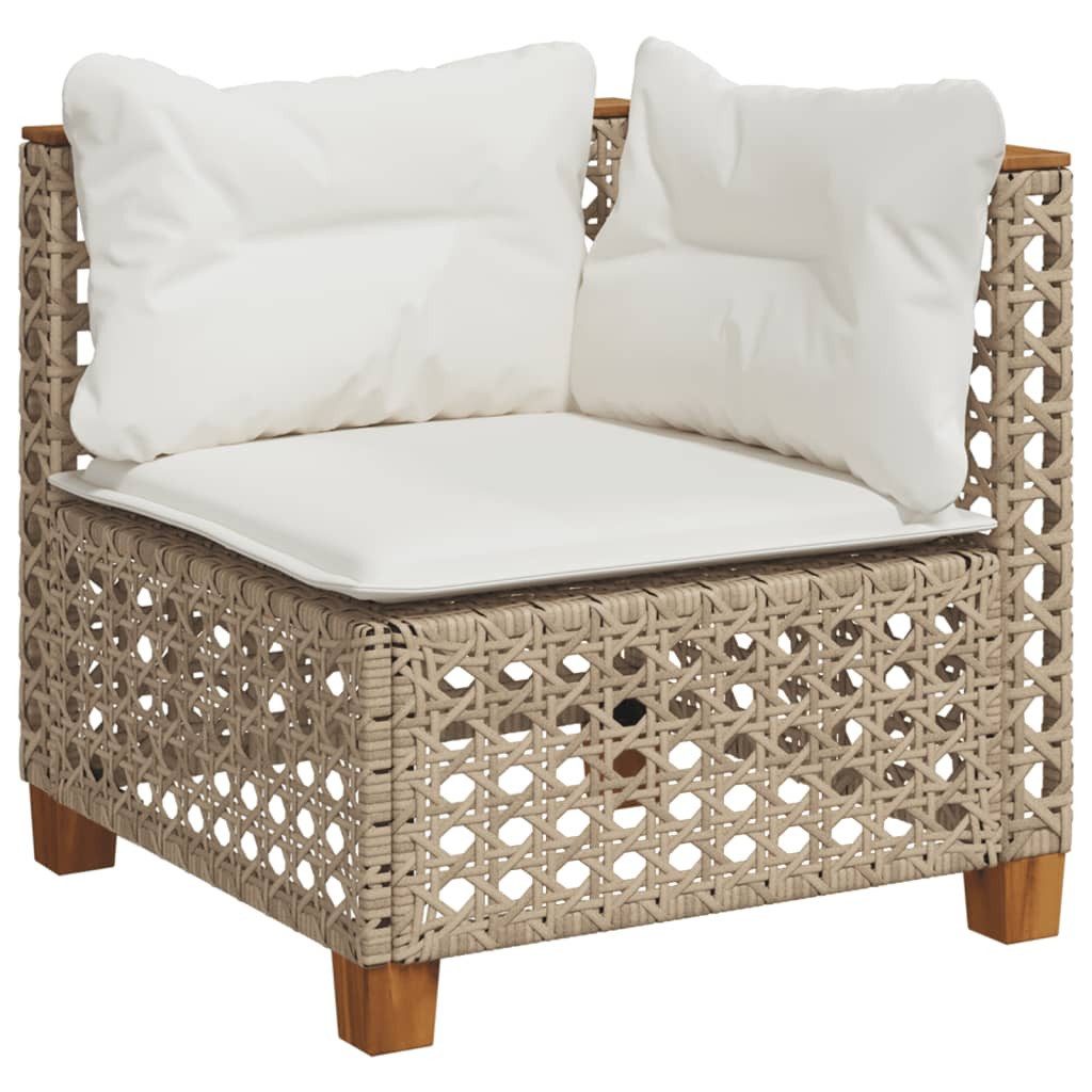 vidaXL Loungesofa Garten-Ecksofa mit Kissen Beige günstig online kaufen