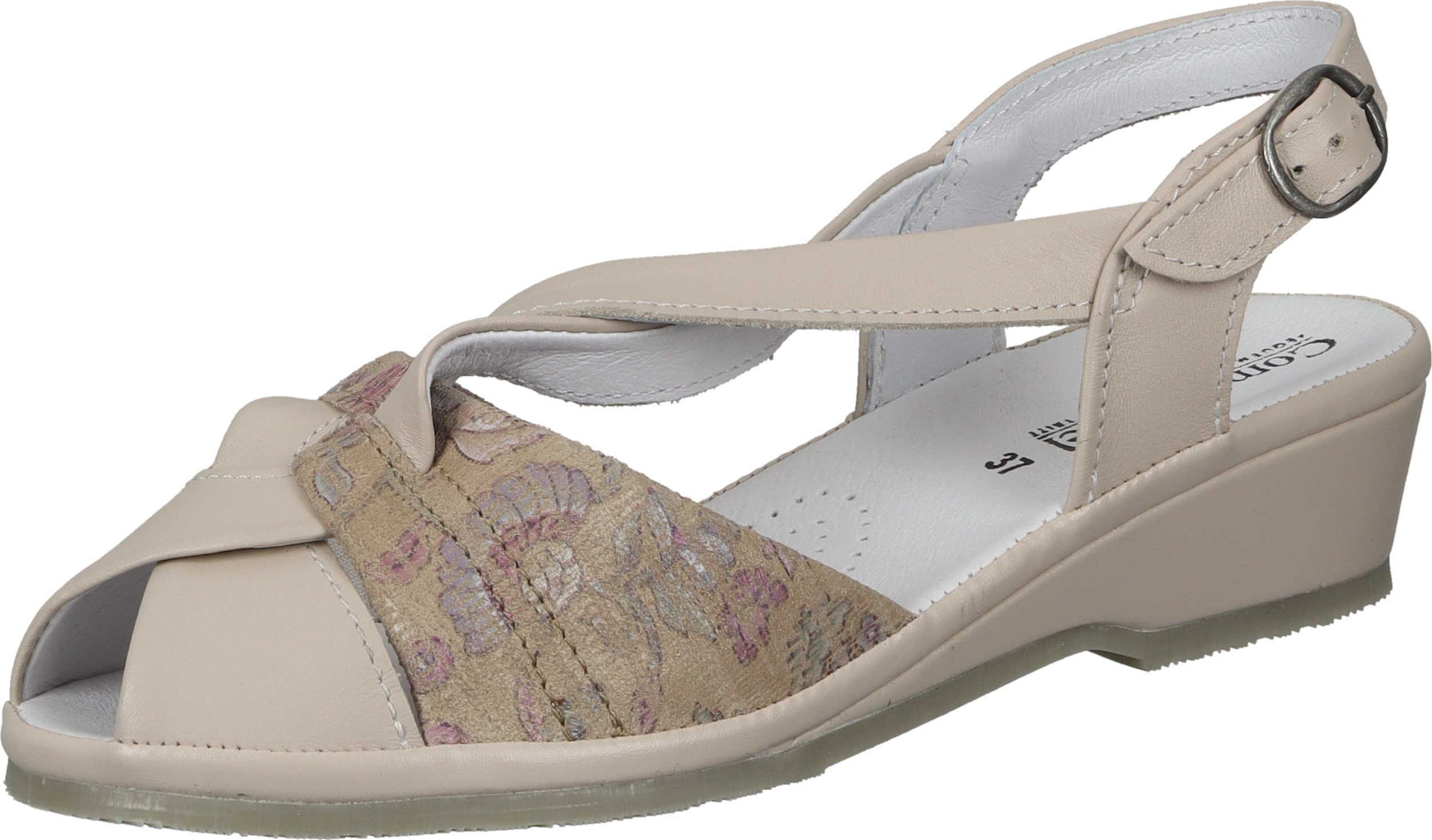 Comfortabel Sandale beige Veloursleder Sandalen aus