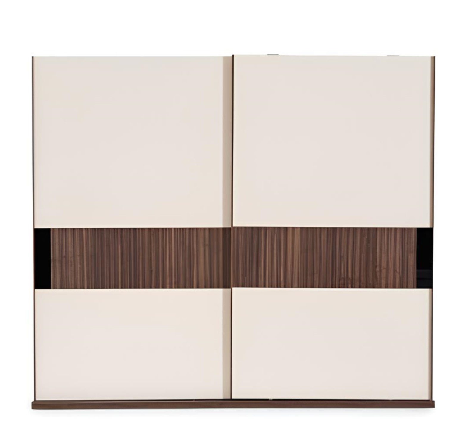 Schiebetürenschrank Eleganter Kleiderschrank aus Holz in edlem Beige mit Schwebetüren