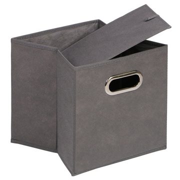 IDIMEX Aufbewahrungsbox PACIFICO (Set), Stoffbox faltbar Aufbewahrungsbox Ordnungsbox Regalbox im 2er Pack dun