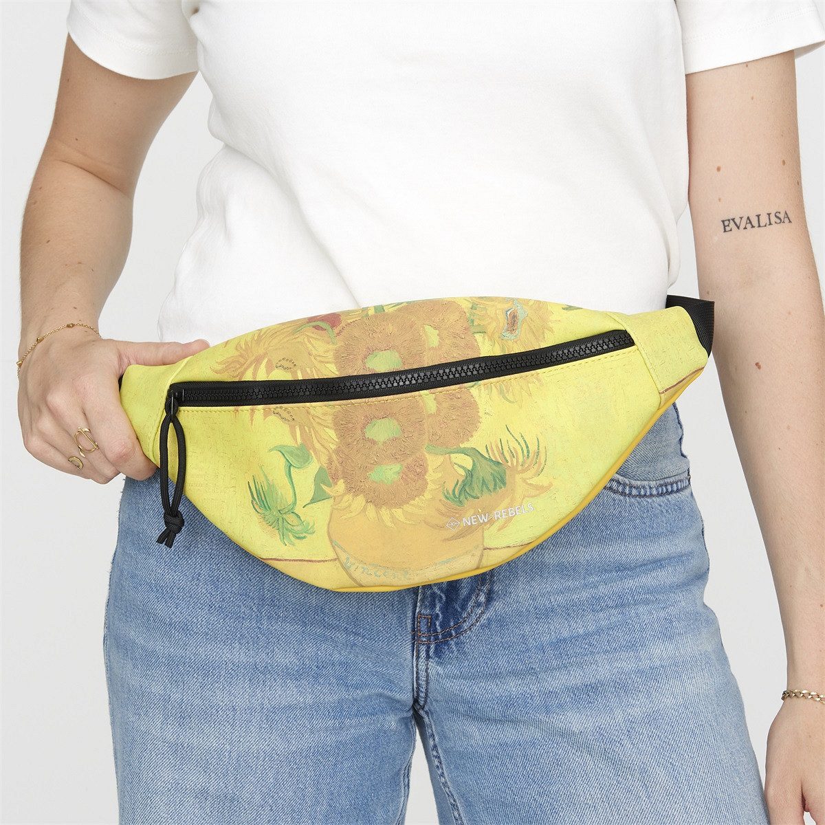 NEW REBELS Bauchtasche Waistbag, Crossbag, Gürteltasche, Mart Brooklyn, wasserabweisendes Planenmaterial, Sonnenblumen