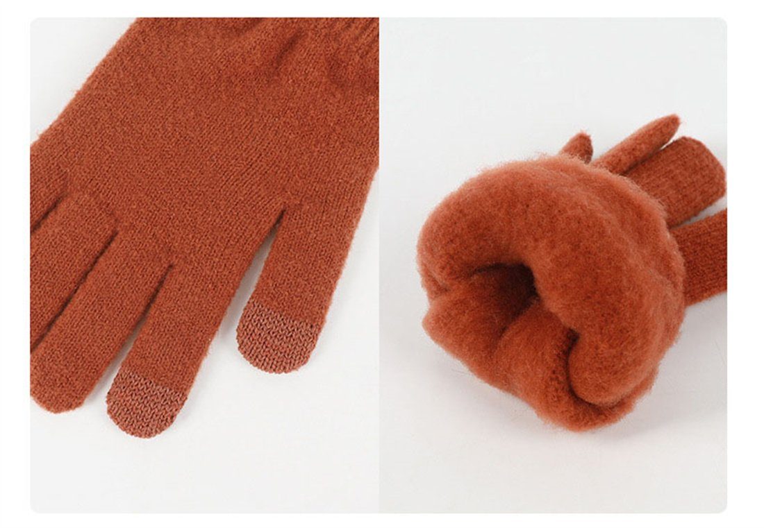 Rot 3 DÖRÖY Warme Unisex Winter Strickmütze Mütze Stück Set Wollmütze Schal Set, Handschuhe