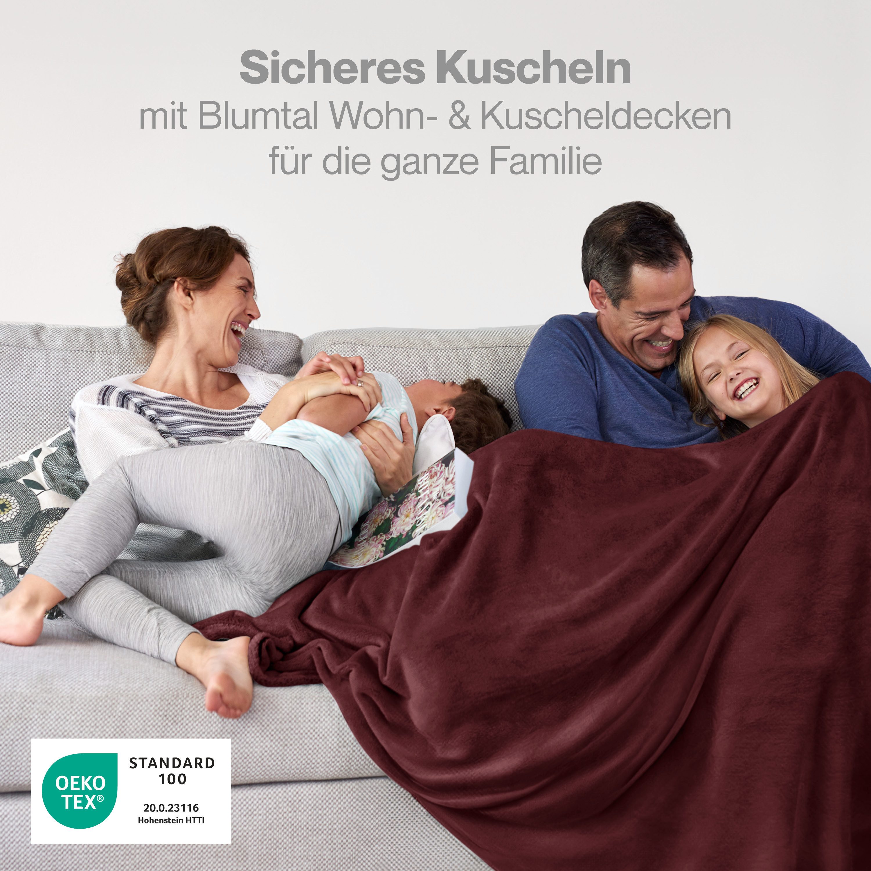 Wohndecke Kuschelige Fleecedecke, Oeko-Tex zertifizierte Decke, Blumtal günstig online kaufen