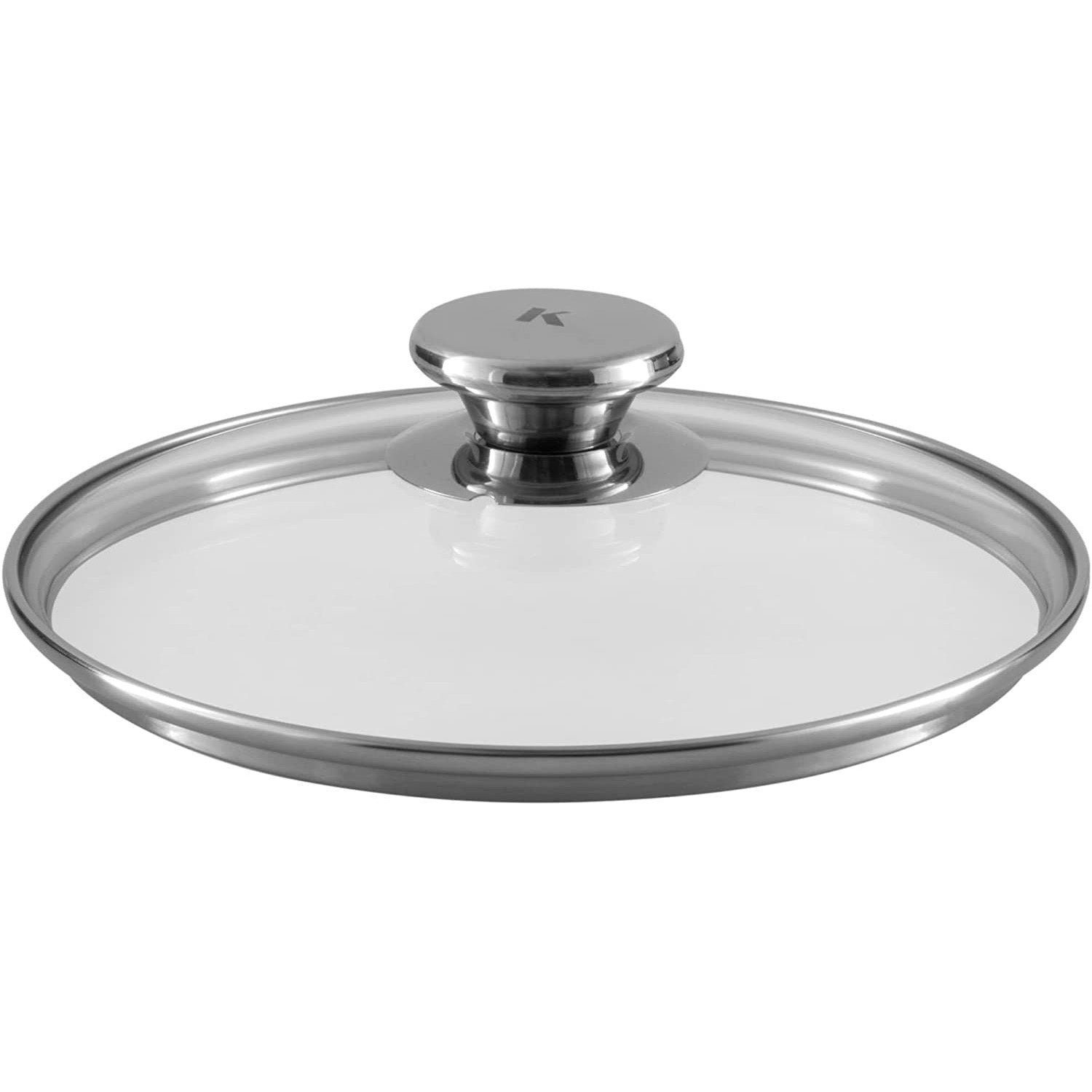 KLAMER Pfannendeckel 20 cm, Edelstahl Universal-Pfannendeckel für Pfannen und Töpfe, Glasd…, Fingerschutz, Spritzschutz, Spülmaschinen geeignet