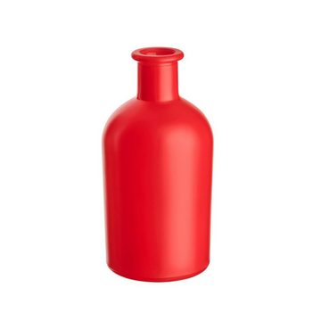 gouveo Trinkflasche Glasflaschen 250 ml Apotheker mit Korken - Leere Likörflasche 0,25 l, 6er Set, Rot, HGK