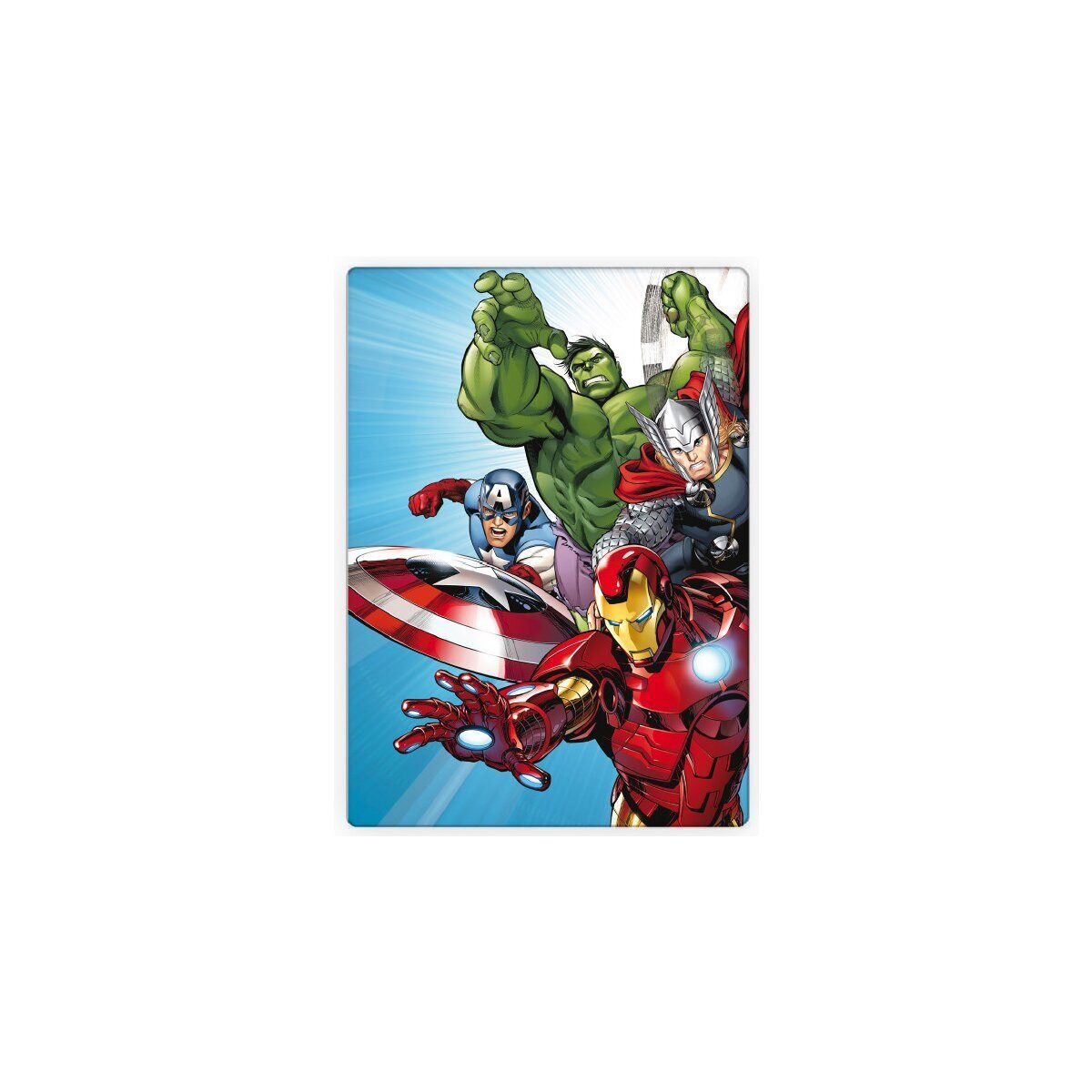 Wohndecke Avengers Fleecedecke 100x140cm Light Blue, The AVENGERS, Geschenkidee für Mädchen und Jungen