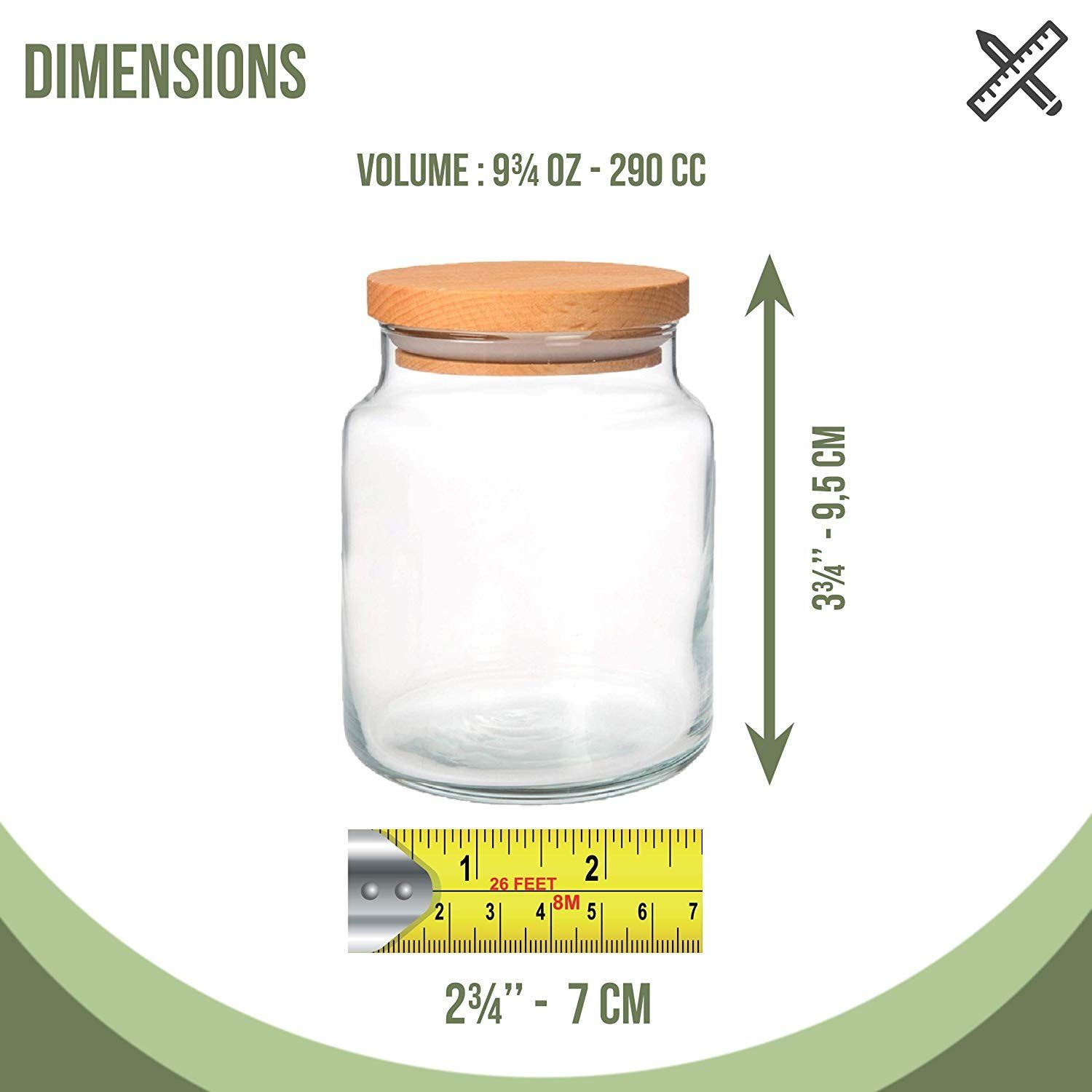 Natürlich, Krüge, FRB1102, 100% Hermia Concept Glas Vorratsdose