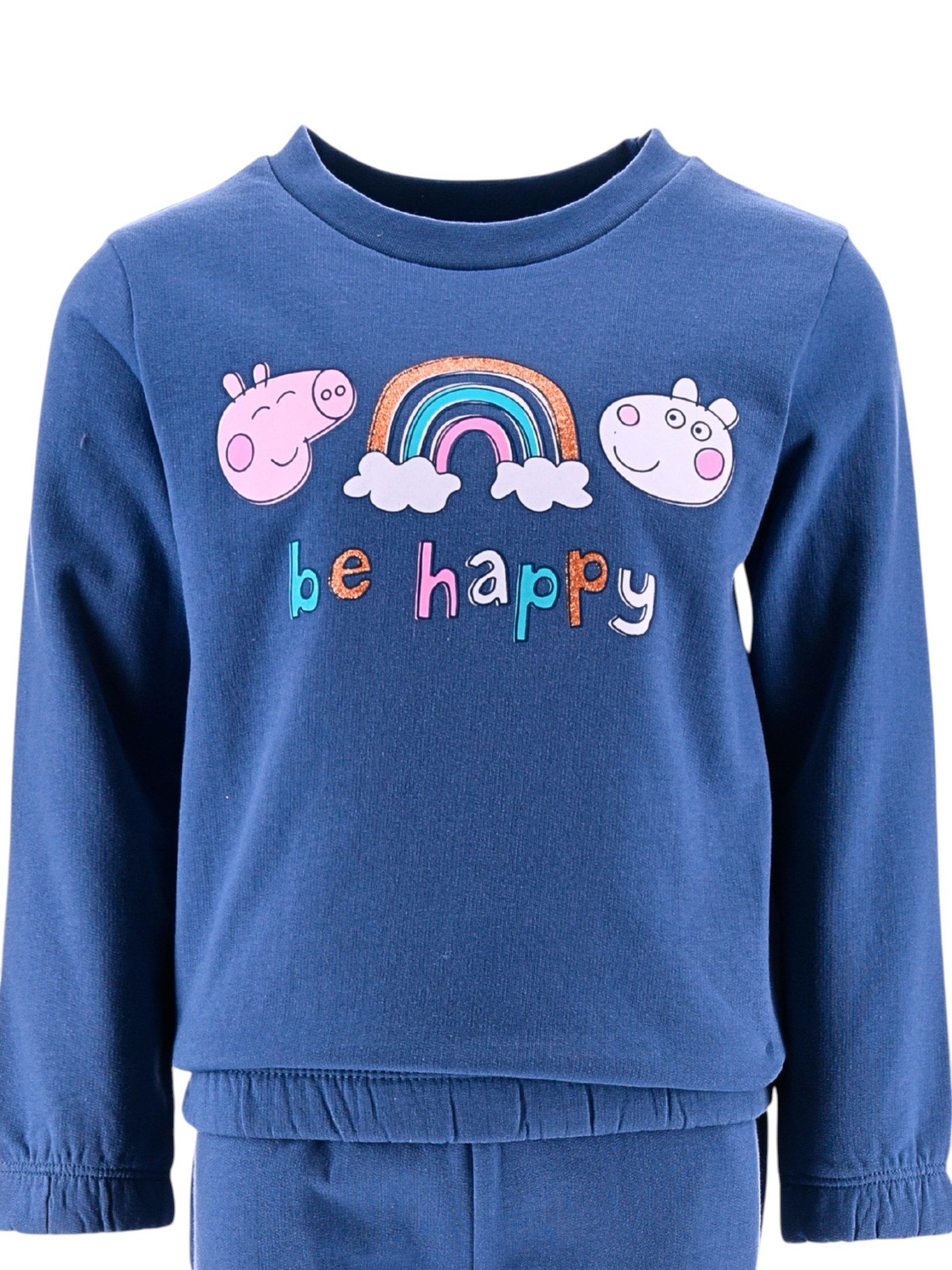 Peppa Pig Freizeitanzug be happy Peppa Wutz (2-tlg), Mädchen Outfit Sweatshirt & Hose Größe 98-116 cm