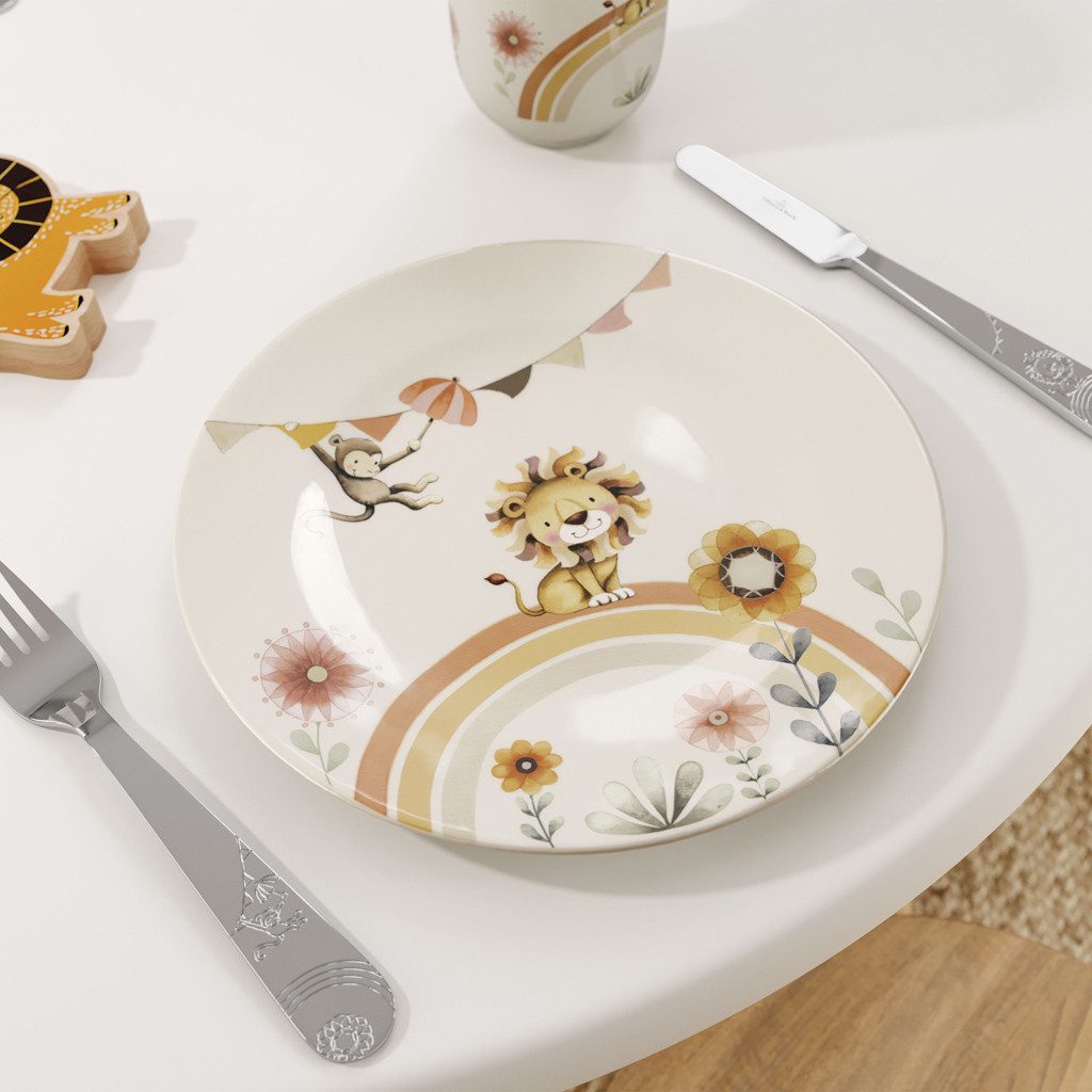 Villeroy & Boch Speiseteller Roar like a Lion Kinderteller, (1 St), Premium Porcelain, mikrow.- & spülm.sicher, Made in Germany