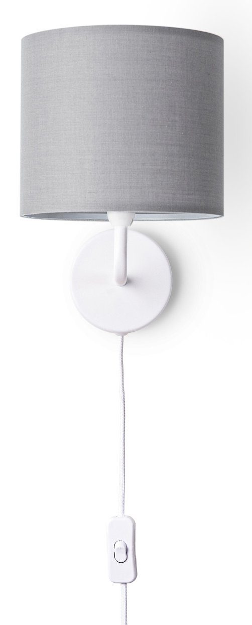 Flur Wohnzimmer Wandlampe Uni Schalter Leuchtmittel, E14 Kabel Ø…18cm Color, Unifarben ohne Deko Home Wandleuchte Paco 3m