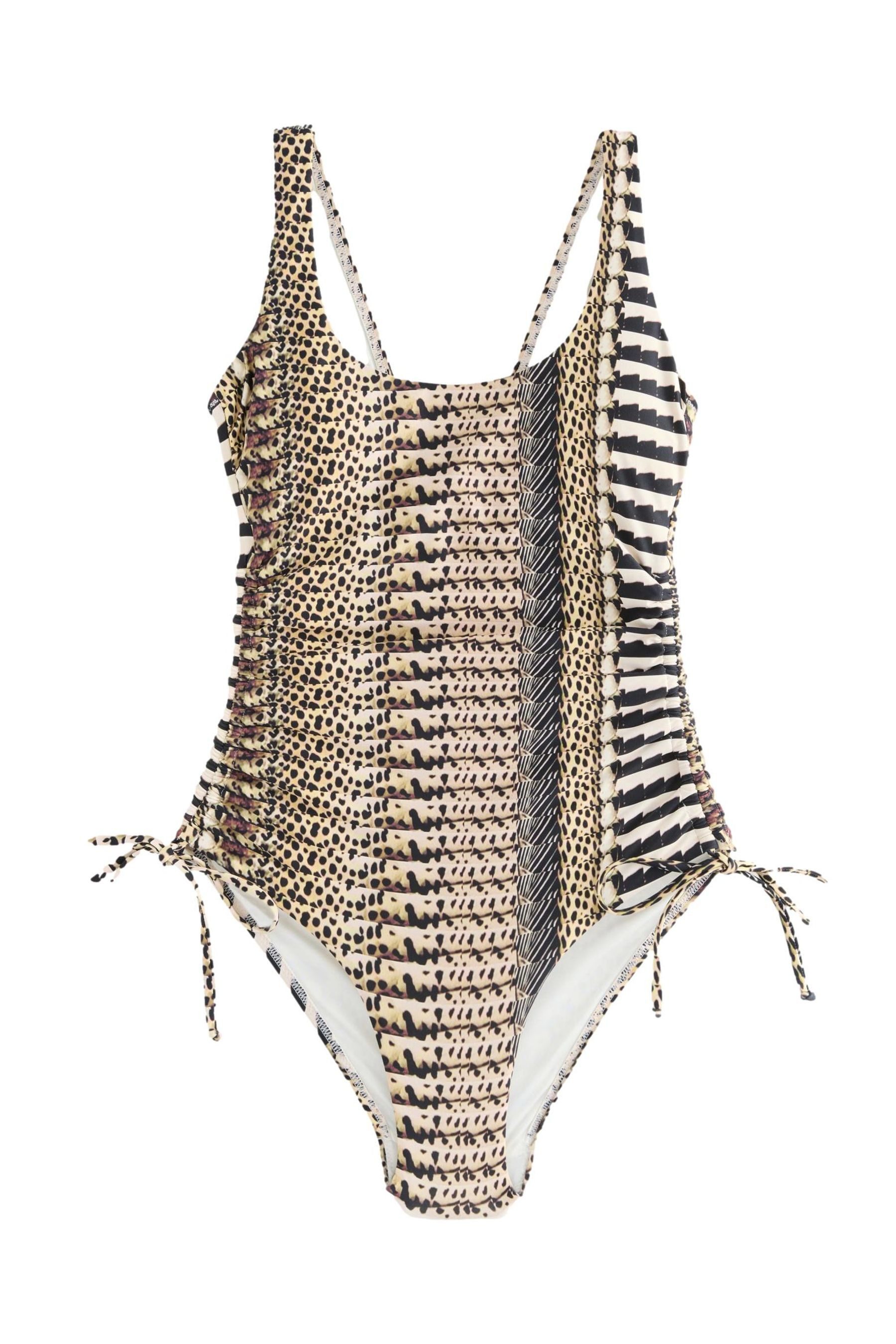 Next Badeanzug Bauchformender, geraffter Badeanzug, U-Ausschnitt (1-St)