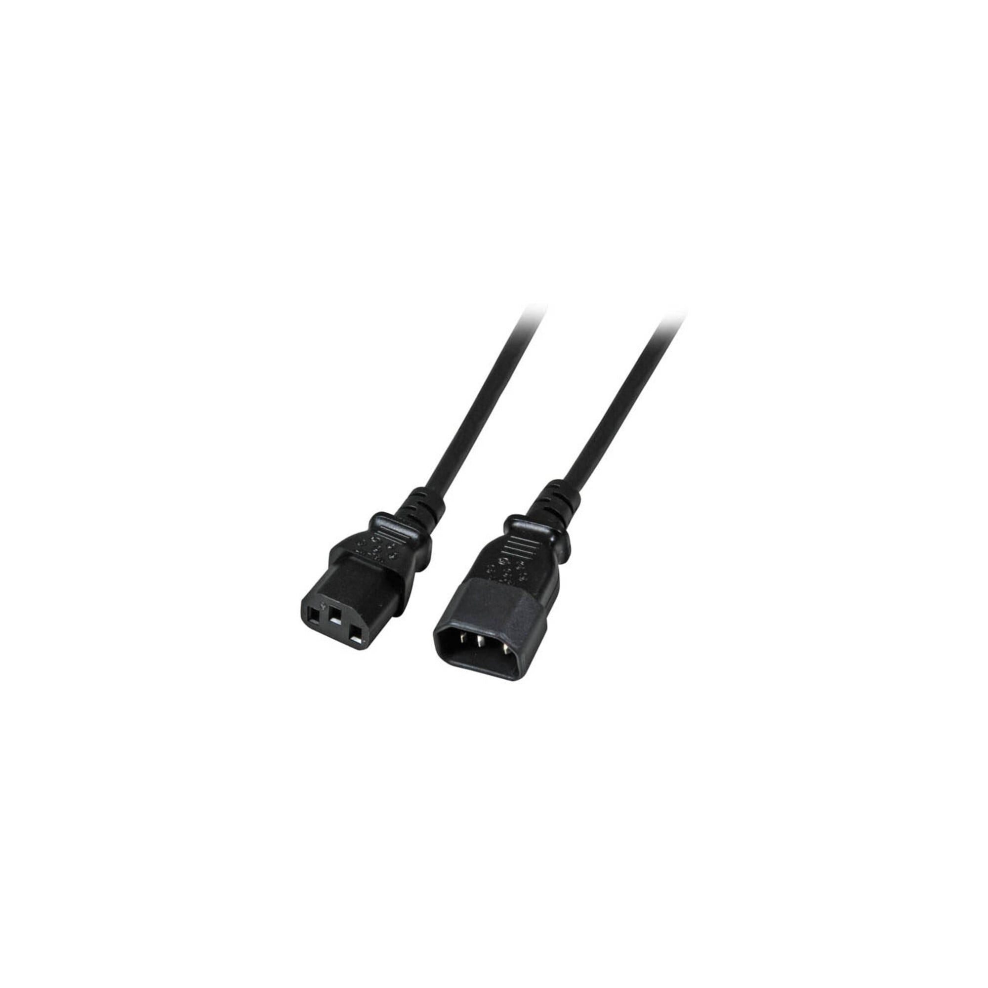 EFB EFB-Elektronik Kaltgeräteverlängerung sw 2m IEC C14, C13 EK503.2 Steckdosenleiste
