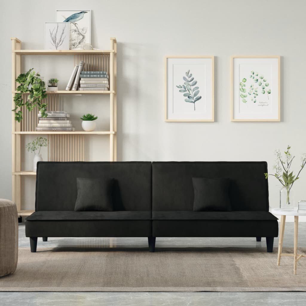 vidaXL Sofa Schlafsofa Schwarz Samt