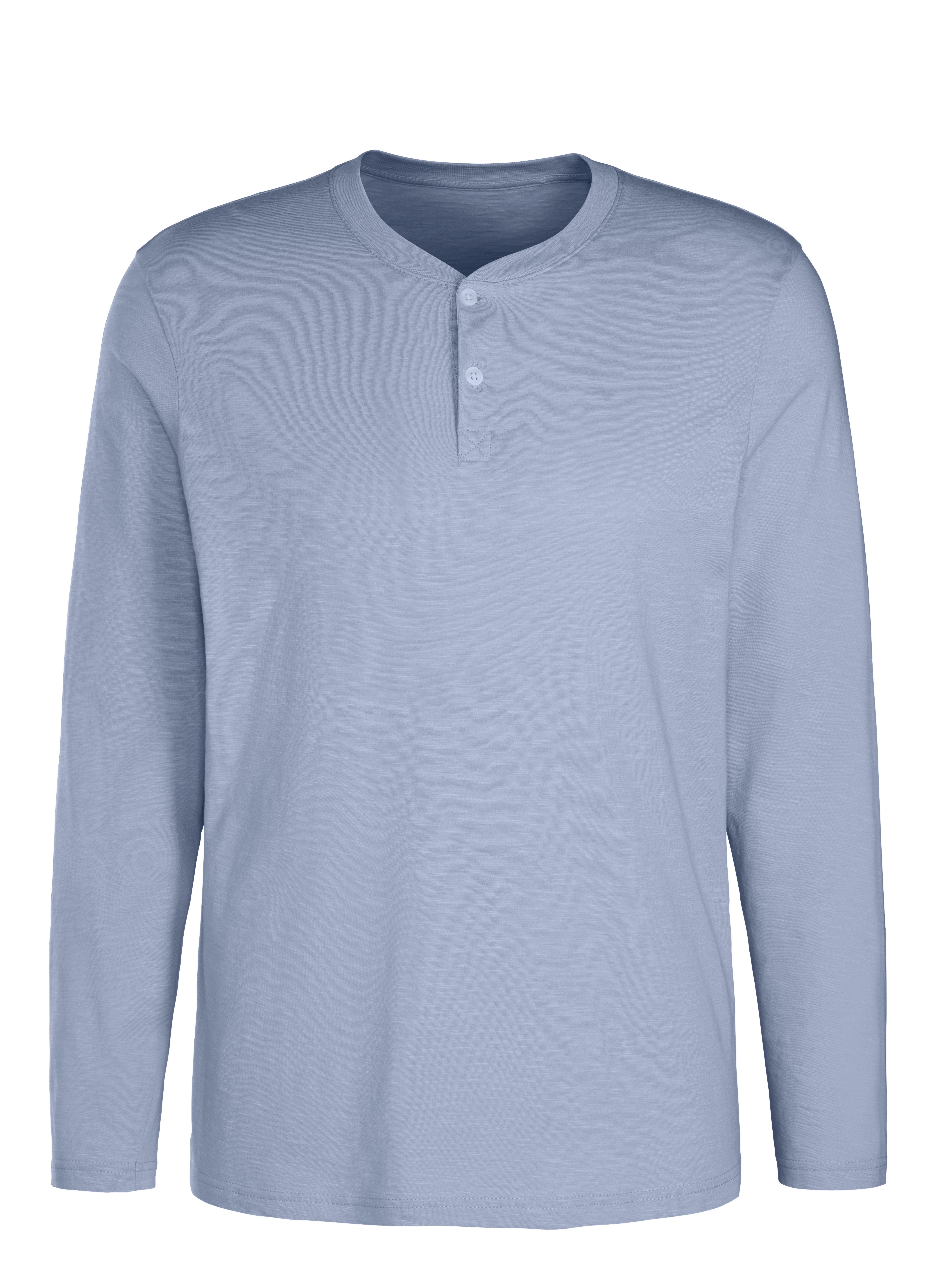 H.I.S Langarmshirt - Henleyshirt langarm (Packung, 2-tlg) Langarm, Shirt mit Knopfleiste aus strukturierter Baumwoll-Qualität
