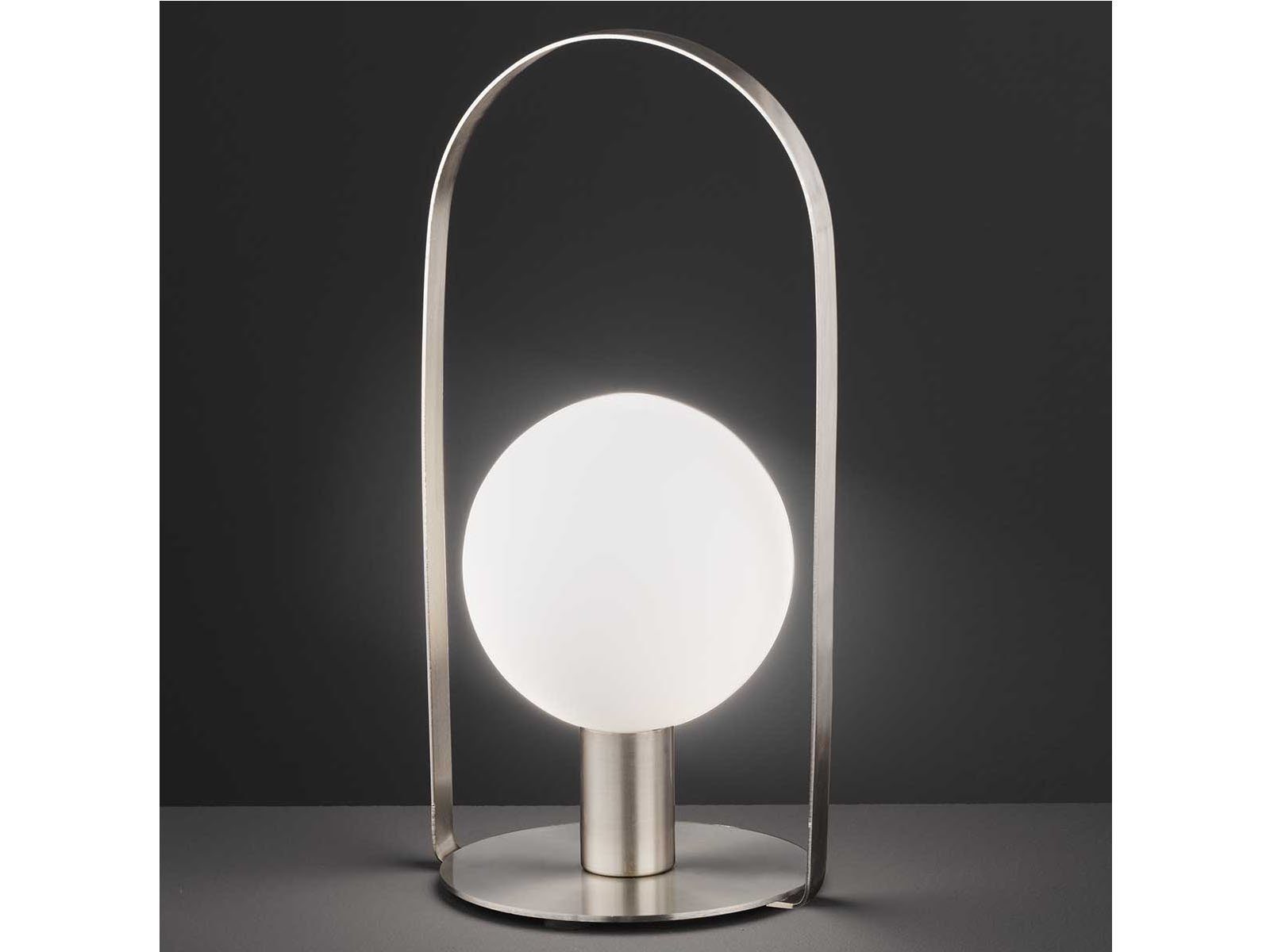 Tischleuchte, Bauhaus Weiß Lampenschirm Designer-lampe WOFI Glas-kugel 39,5cm Höhe: wechselbar, LED LED große warmweiß,