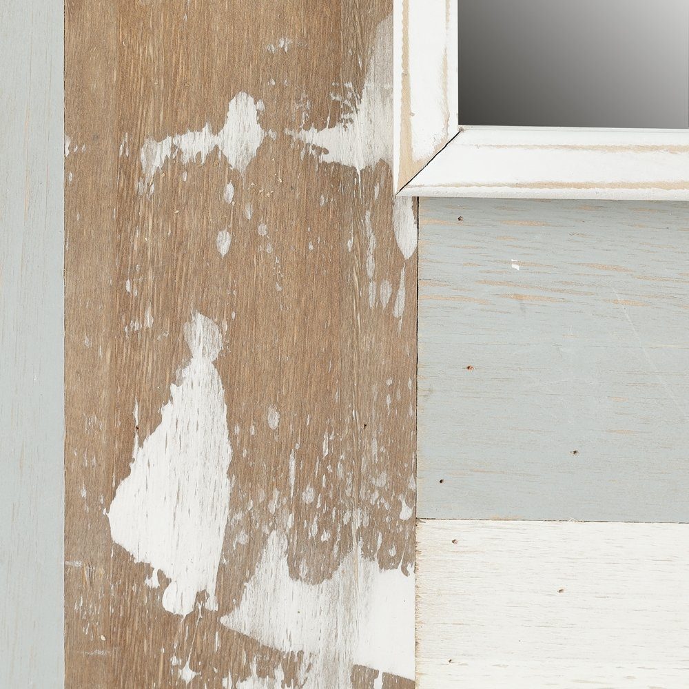 80CM Garderobenspiegel Dekospiegel (Stück), Shabby Mucola Holzrahmen Verarbeitung Holz stabiler Wandspiegel und Weiß Chic Wandspiegel Exzellente