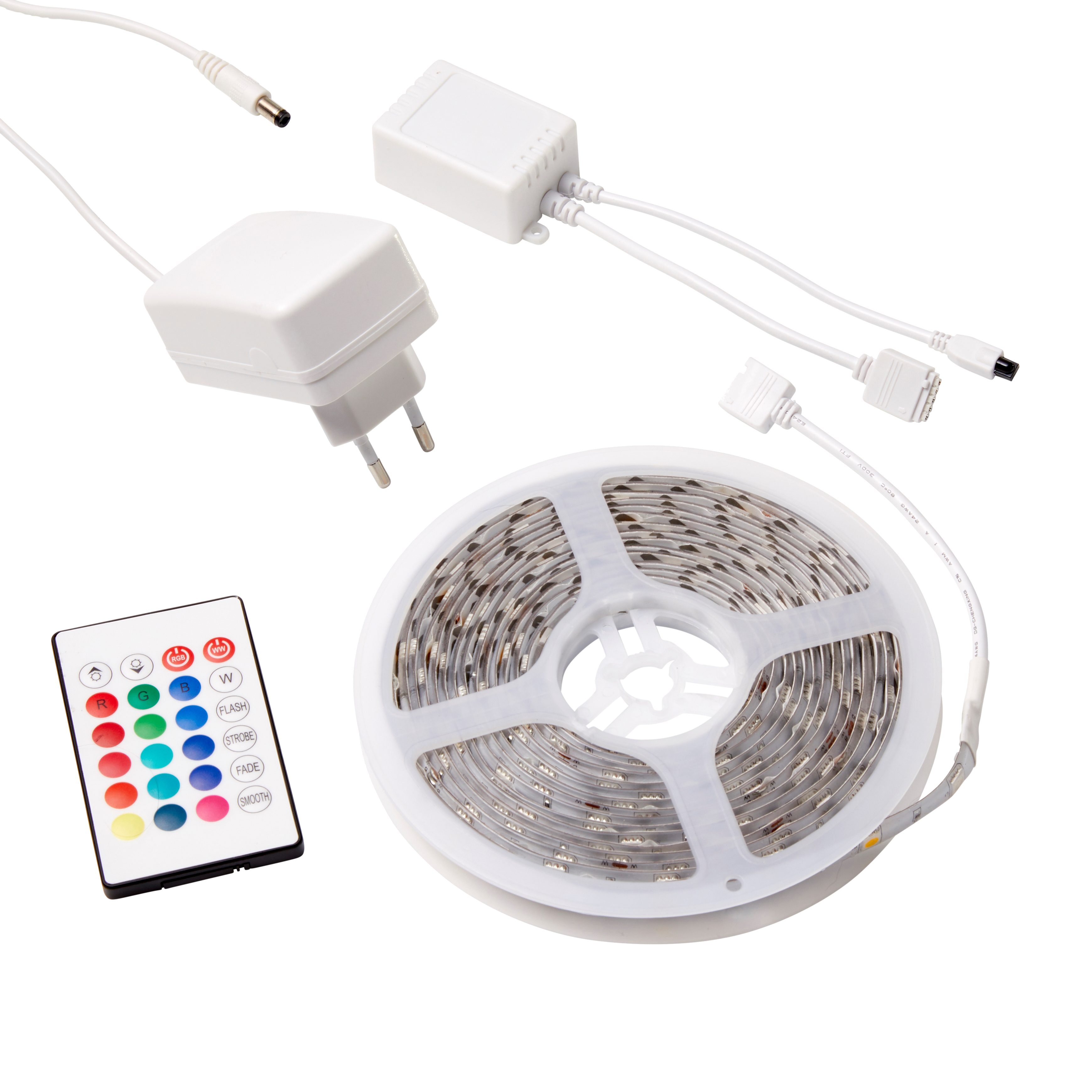 Northpoint LED-Streifen 5m Fernbedienung, LED warmweiß), (Bunt Farben inkl. LEDs mit RGBW, Fernbedienung Stripe und Lichtband 180 15