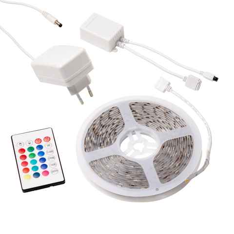 Northpoint LED-Streifen 5m LED Stripe Lichtband mit 180 LEDs inkl. Fernbedienung, 15 Farben (Bunt und warmweiß), RGBW, Fernbedienung
