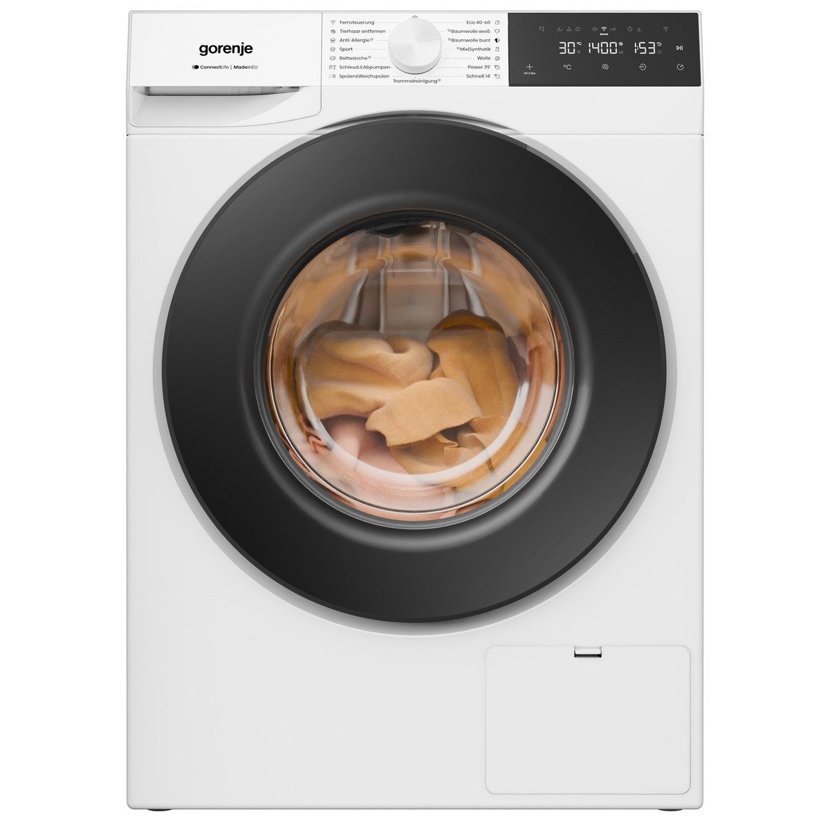 GORENJE Waschmaschine G400 Wave G4S74A21, 7 kg, 1400 U/min, 20% besser als Energieklasse A, Trommelreinigungsprogramm