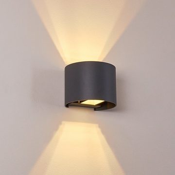 hofstein Wandleuchte »Vaccina« moderne Wandlampe aus Metall in Anthrazit, ohne Leuchtmittel, 2700 Kelvin, mit verschiedenen Lichteffekten, Up & Down Leuchte, G9 max., 350 Lumen