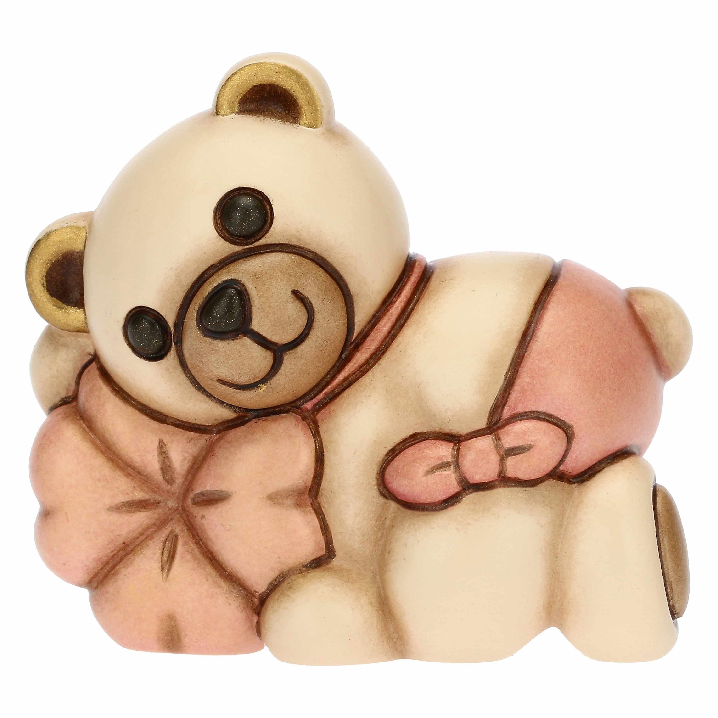 THUN SpA Dekofigur THUN Figur 'Teddy mit rosa Glücksklee' 2023