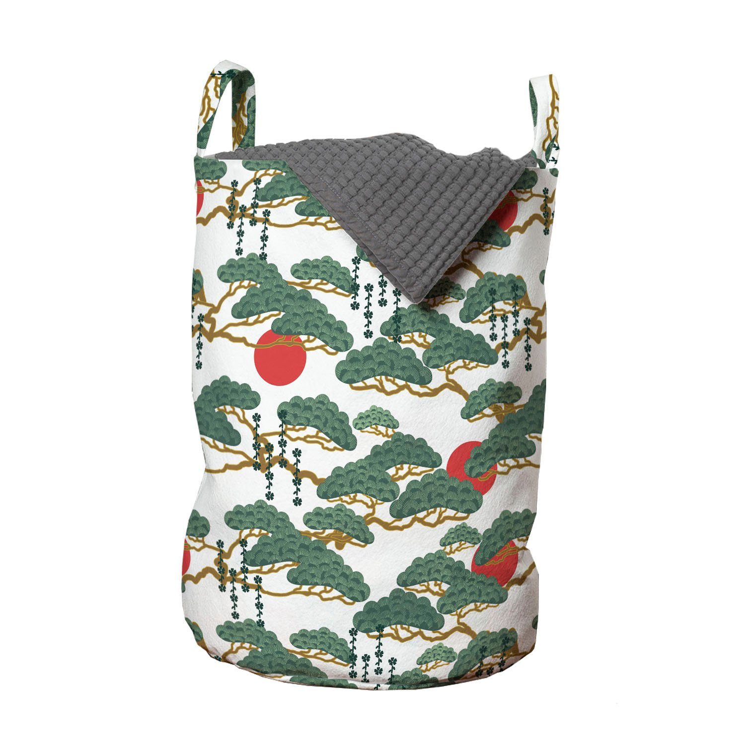 mit Wäschekorb Ethnisch Griffen Muster Wäschesäckchen Waschsalons, Japanisches für Sun Abakuhaus Kordelzugverschluss