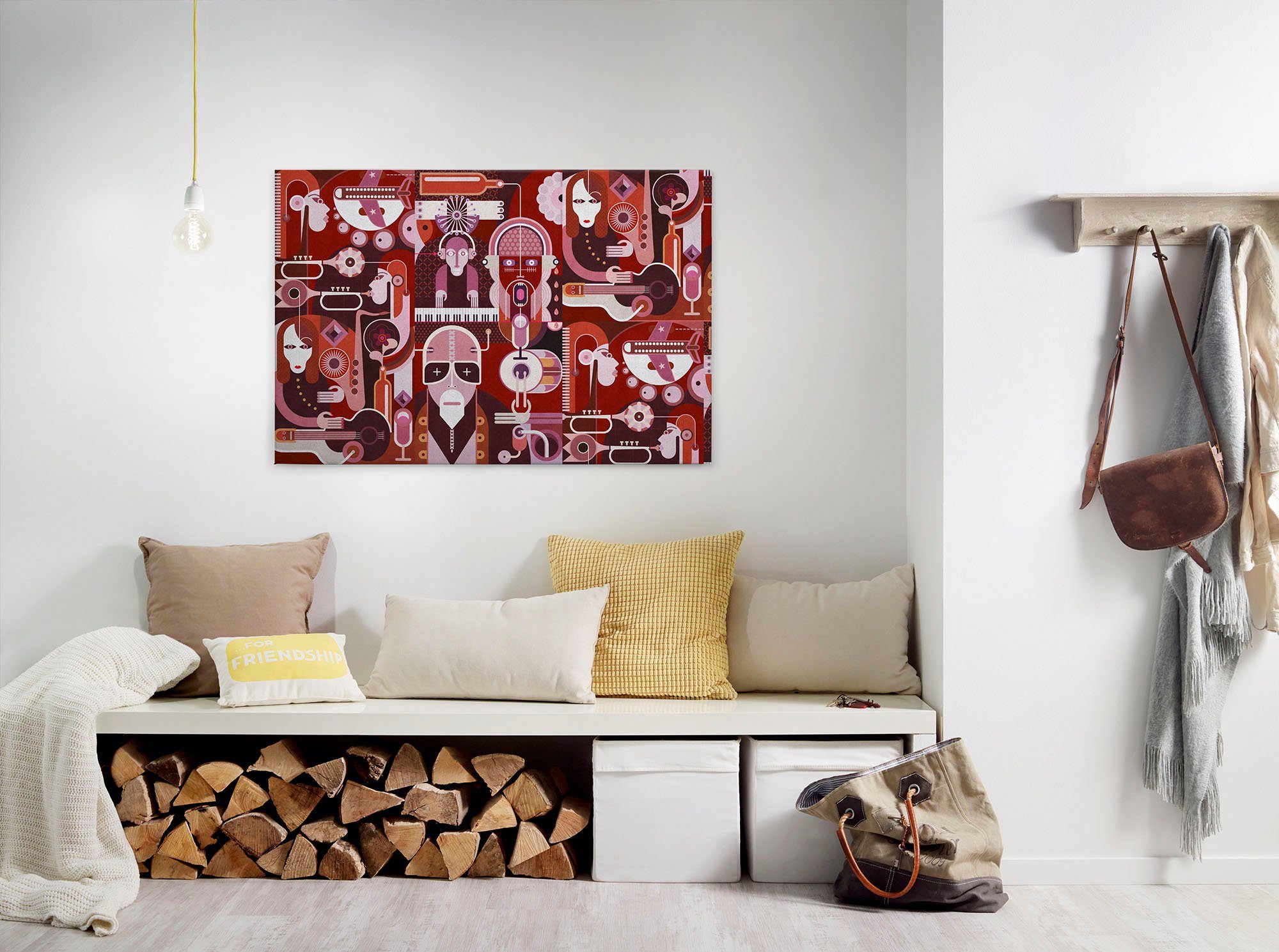 A.S. Création Leinwandbild wall of sound, Abstrakt, Kinder, Kunst (1 St), Keilrahmen Bild Musik Abstrakt Bunt Leinwand-Bild Wohnzimmer modern
