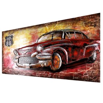 Home4Living Metallbild Wandbild 3D handgefertigt 140x70cm Unikat Relief, Chevrolet, 3D Effekt