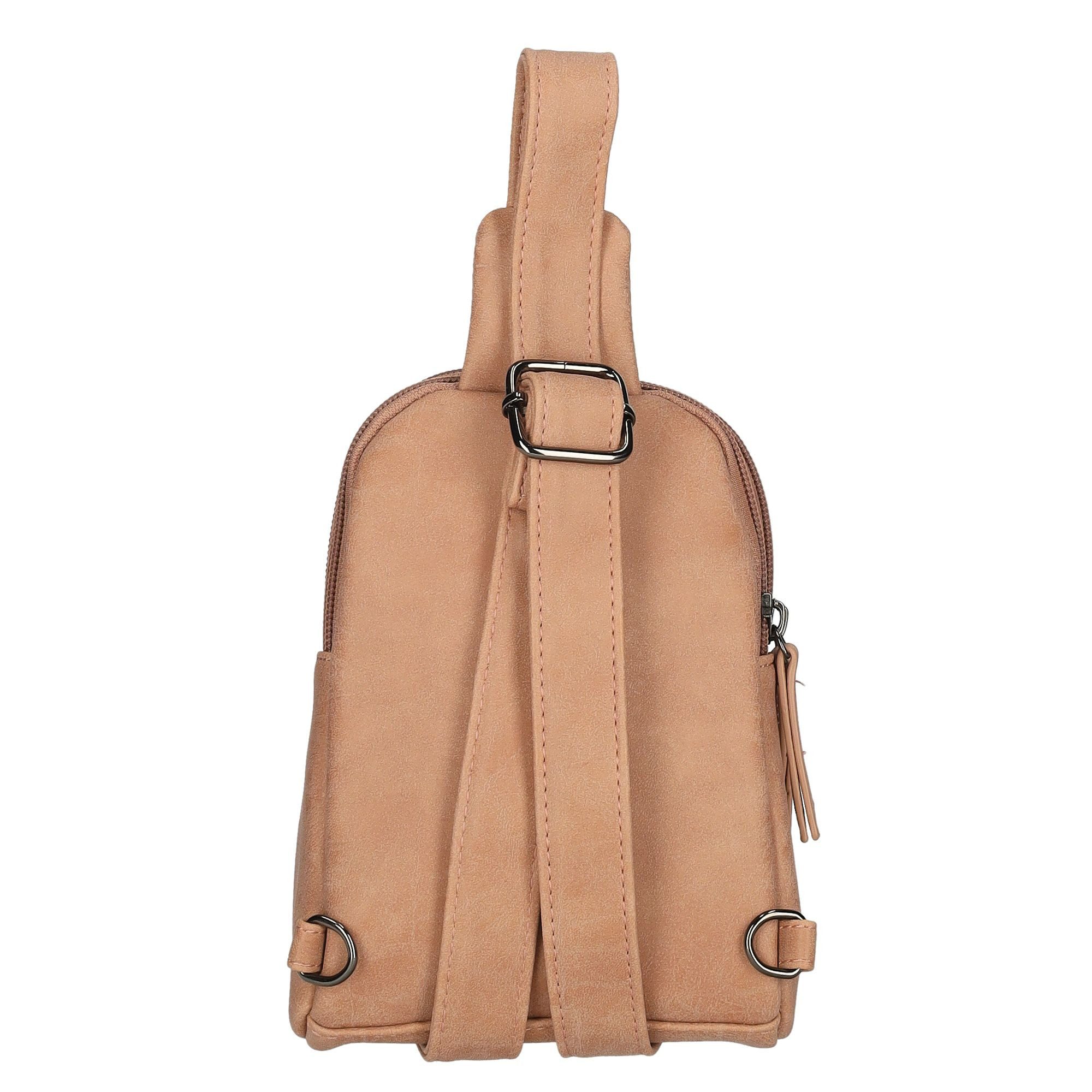 Christian Wippermann Umhängetasche Damen Tasche Schultertasche Umhängetasche Crossover Bag (1-tlg), Leder Optik Handtasche Schwarz