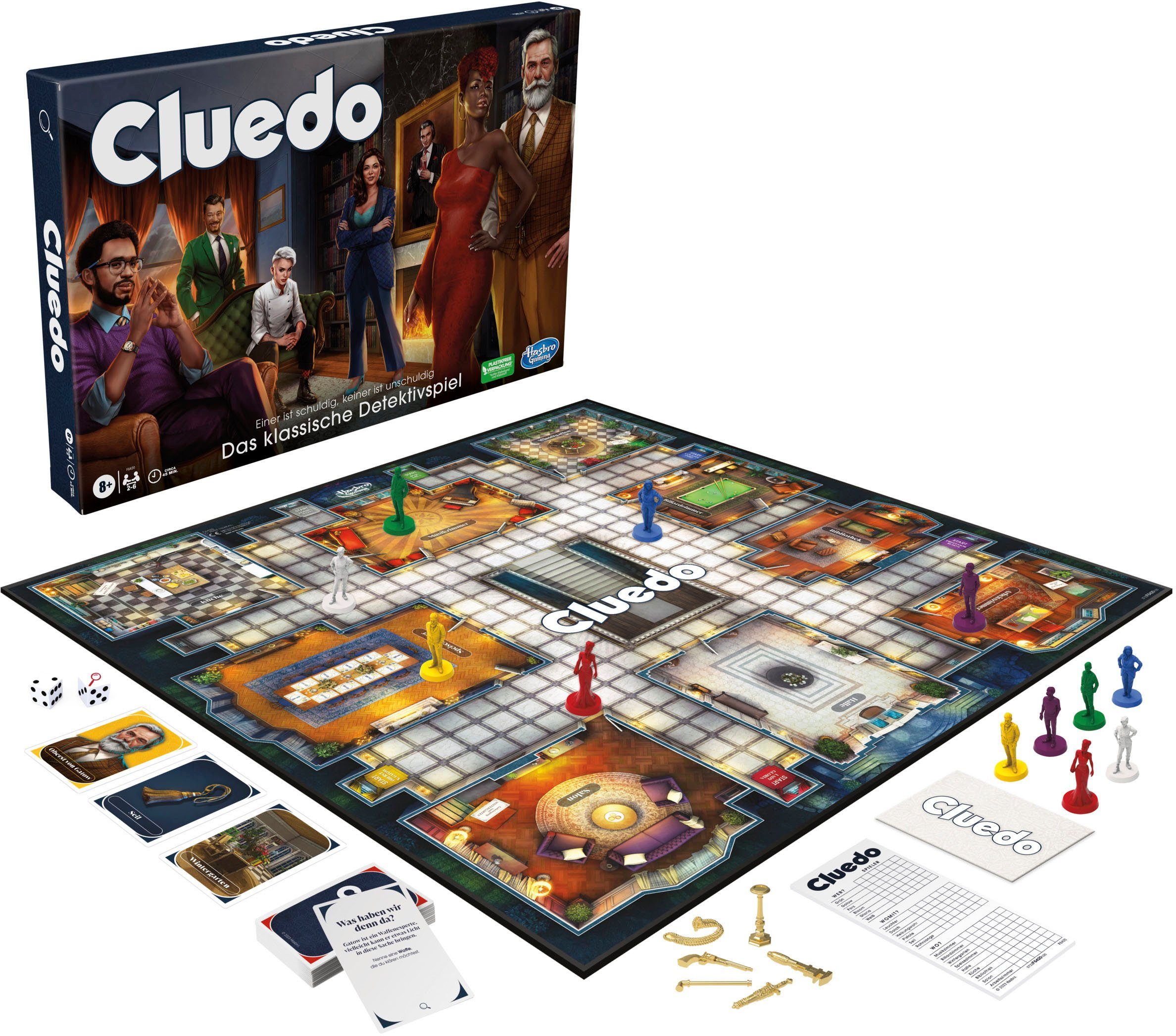 Hasbro Spiel Cluedo Das klassische Detektivspiel, Brettspiel