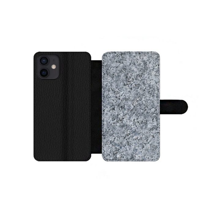 MuchoWow Handyhülle Granit - Stein - Muster - Design - Grau Handyhülle Telefonhülle Apple iPhone 12 Mini