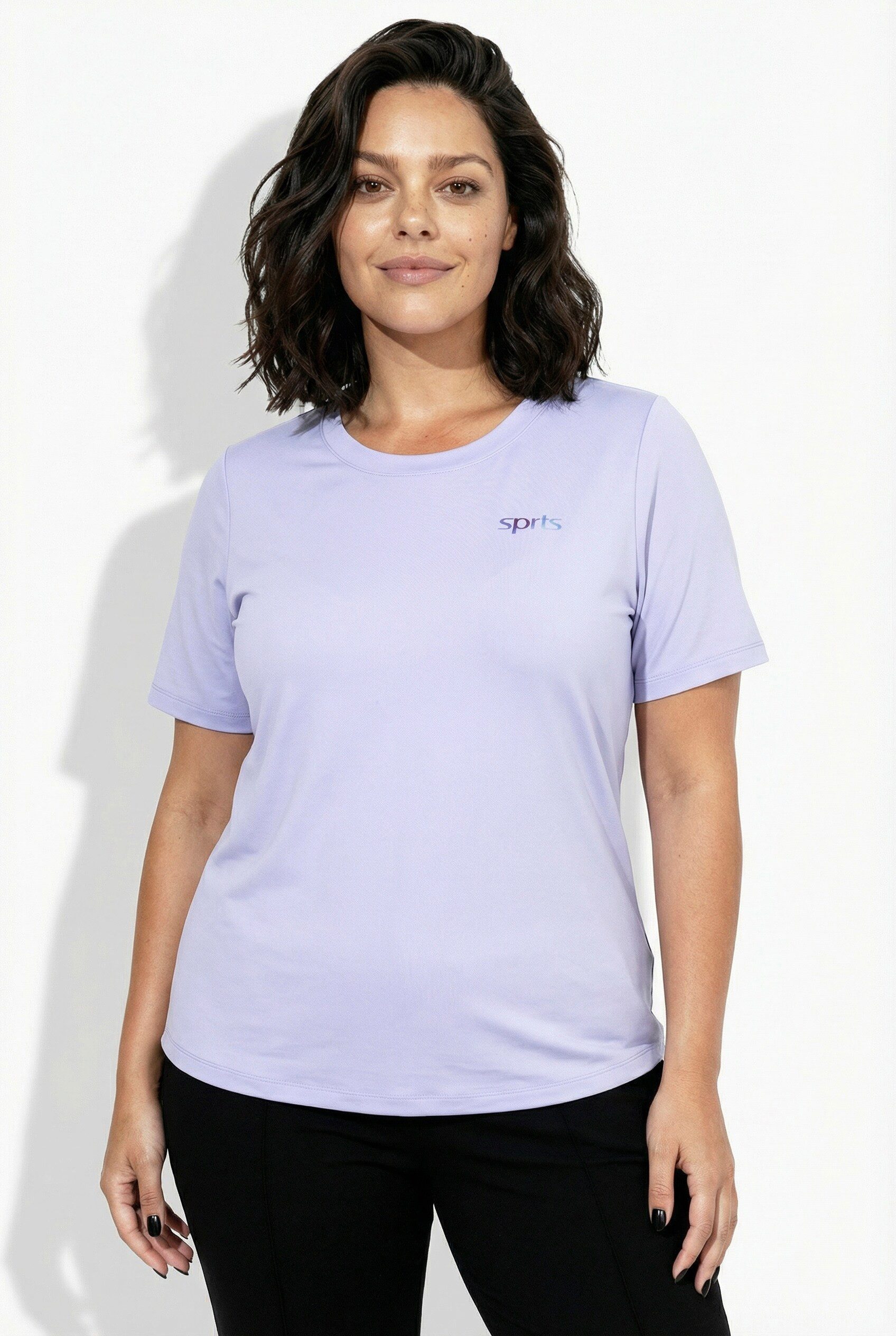 Ulla Popken T-Shirt Funktions-Shirt Rückendruck Classic Rundhals günstig online kaufen